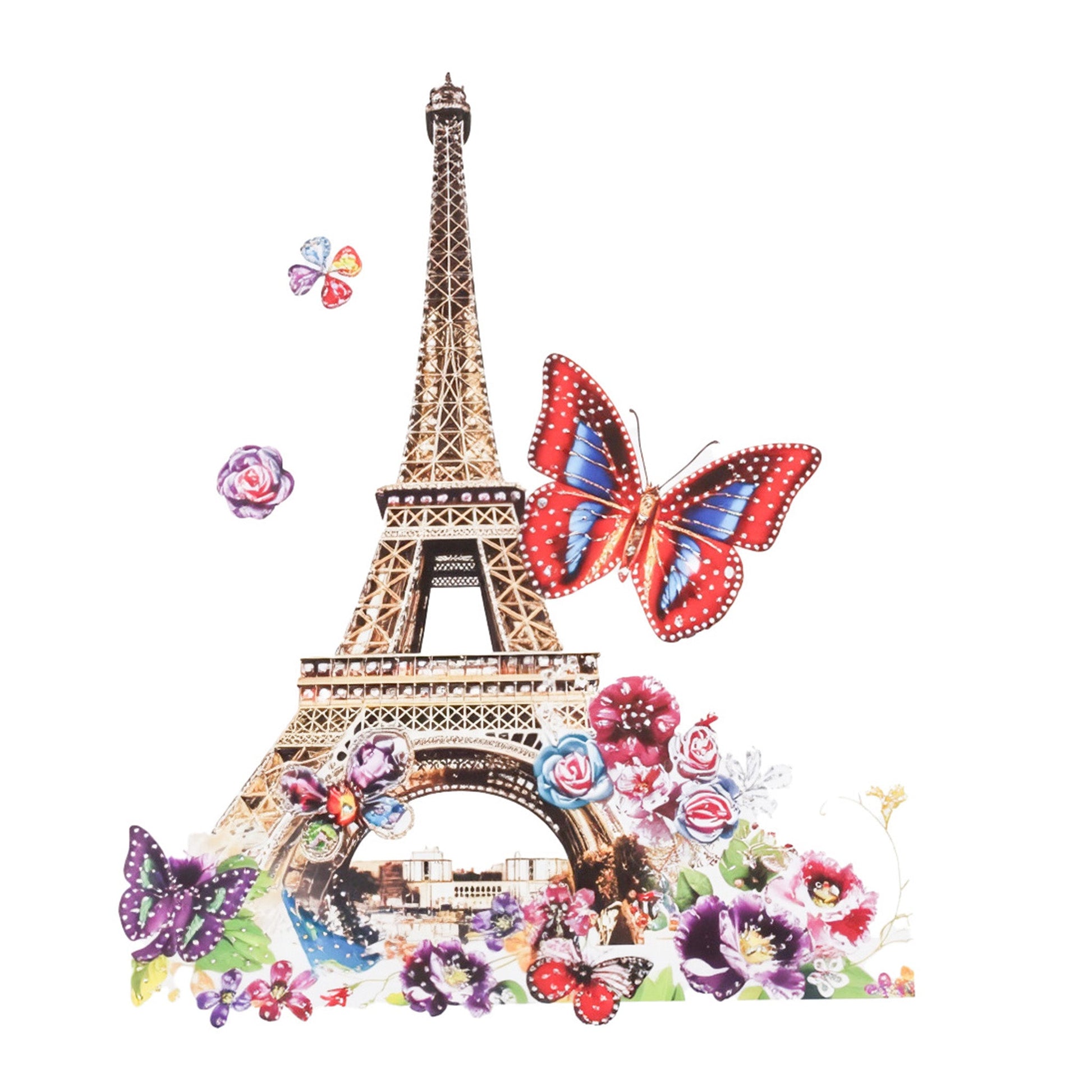 Cotton Eiffel Tower Printed and Embroidered T-Shirt