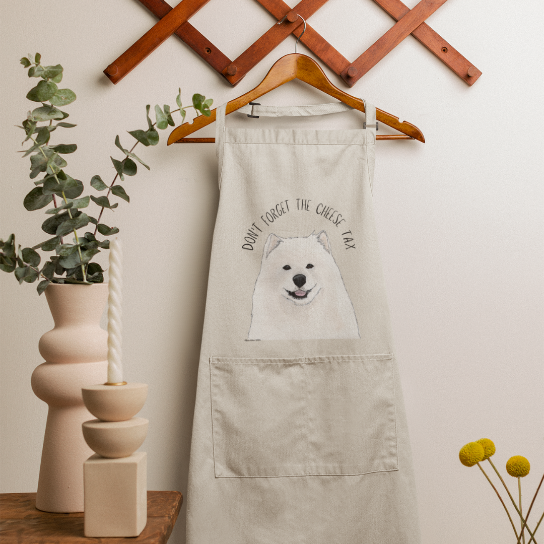Samoyed Apron: Don't Forget the Cheese Tax
