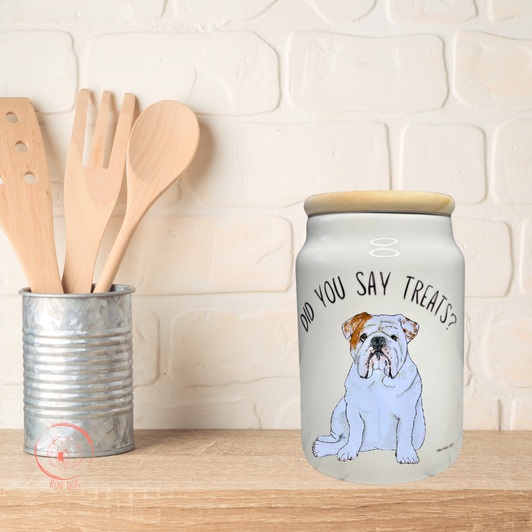 Ceramic Treat Vault with Wooden Lid