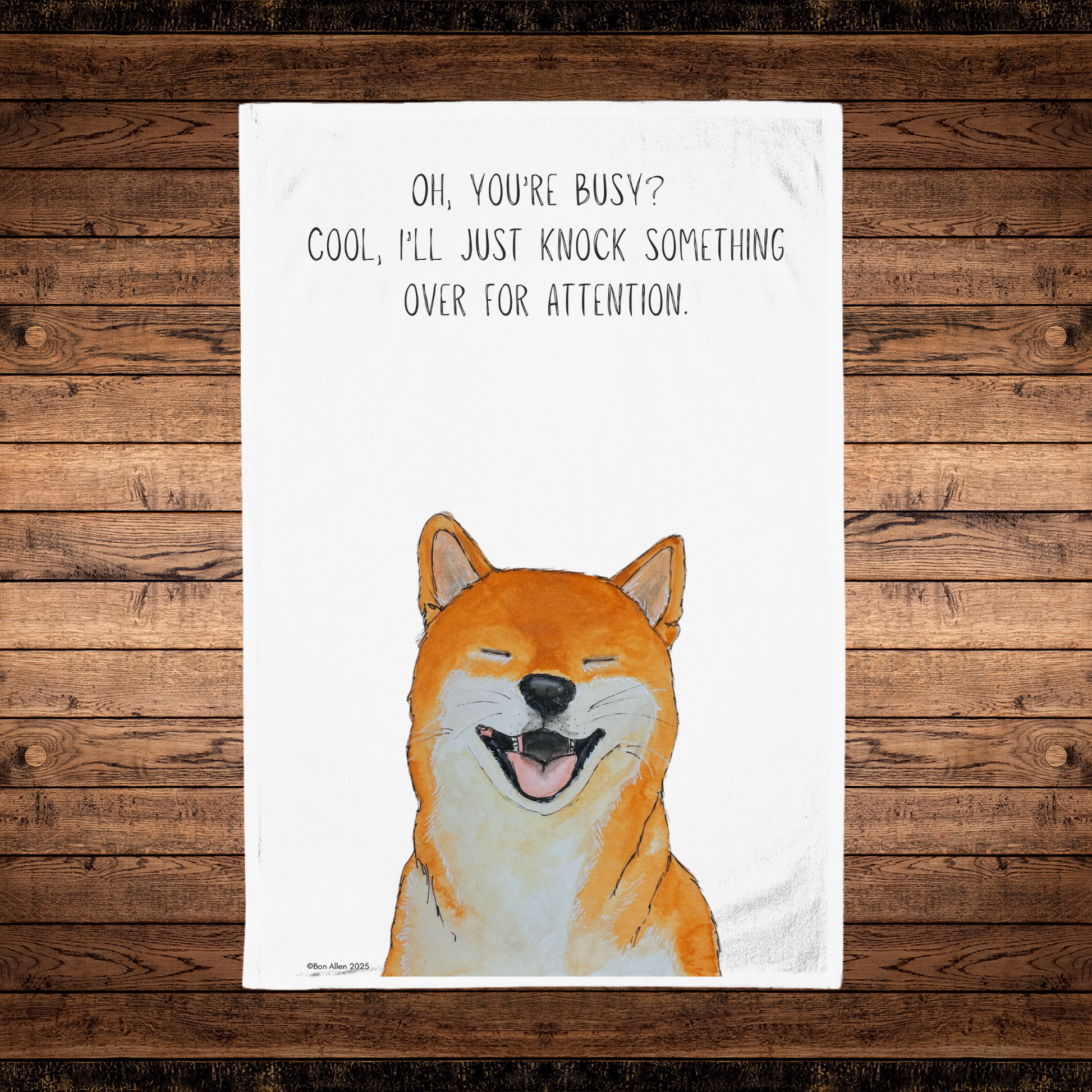 Shiba Inu Chaos Coordinator Tea Towel