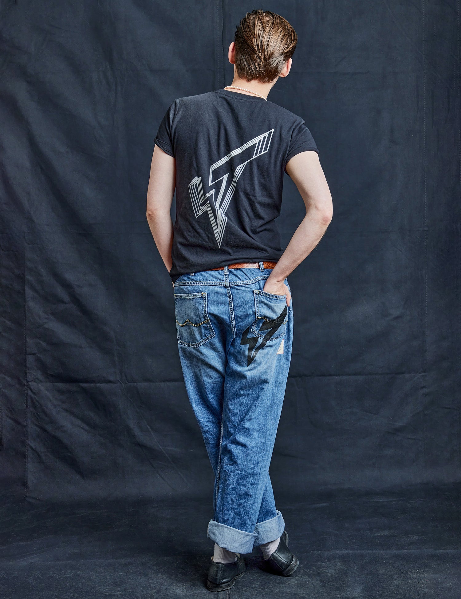 Multi Print Distressed Jeans