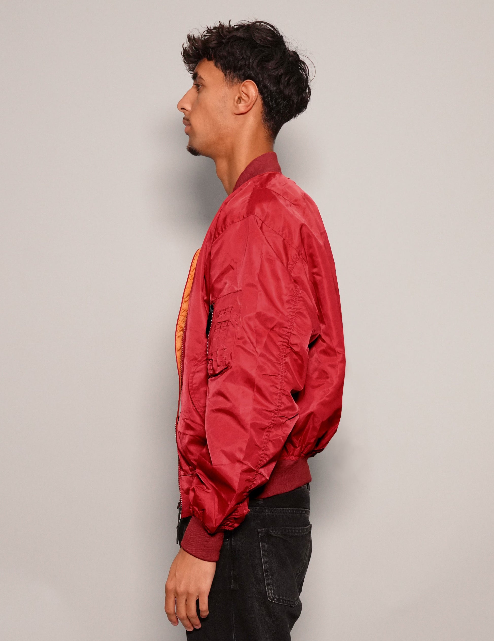 Red Lightweight Bomber Jacket Vintage