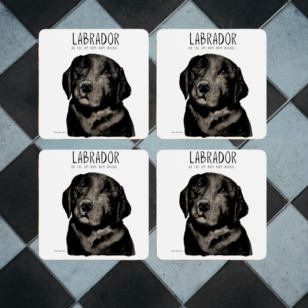 Labrador Coaster Set Om Nom Nomnivore Edition