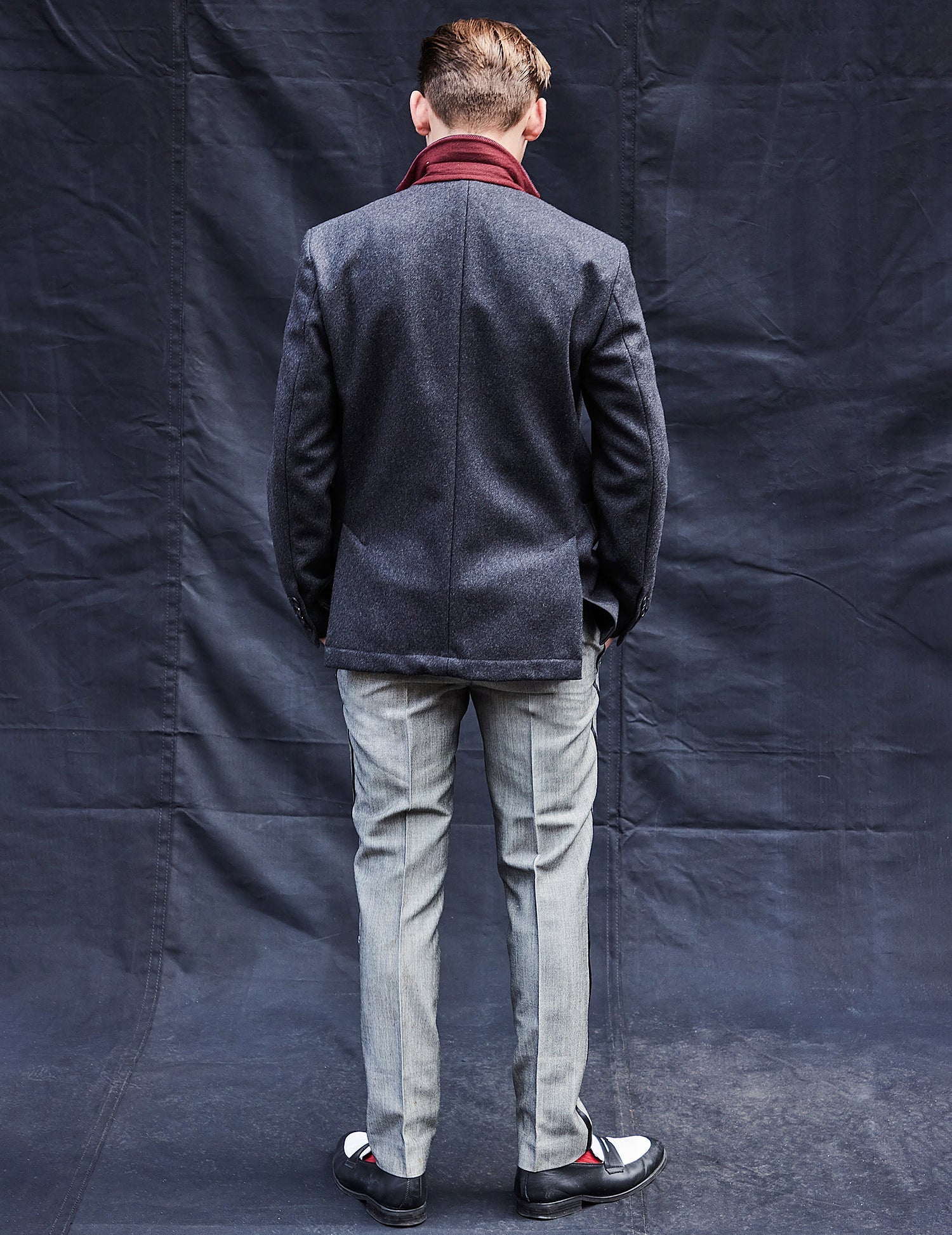 Grey Tailored Wool Trousers