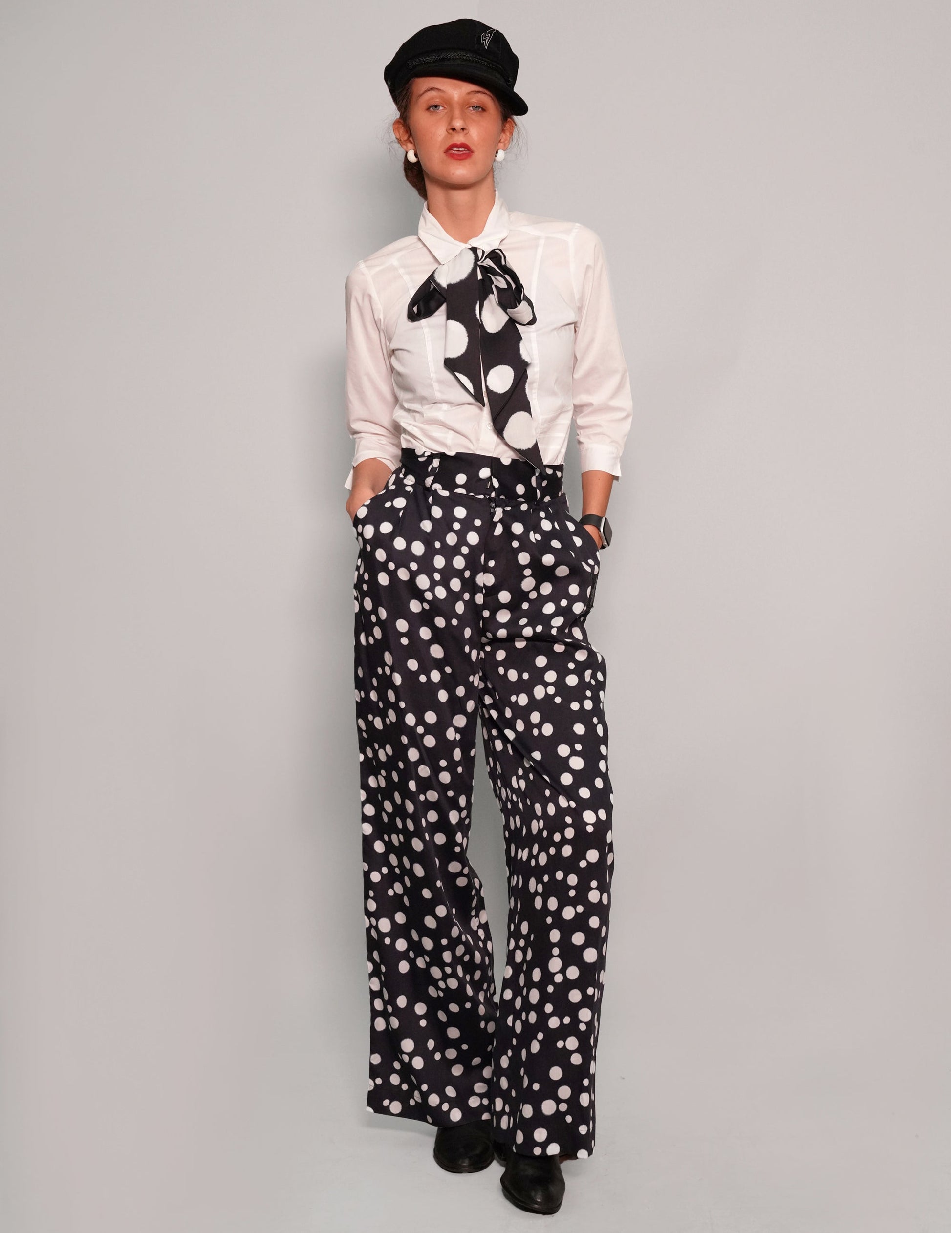 Polka Dot Trousers in Tencel
