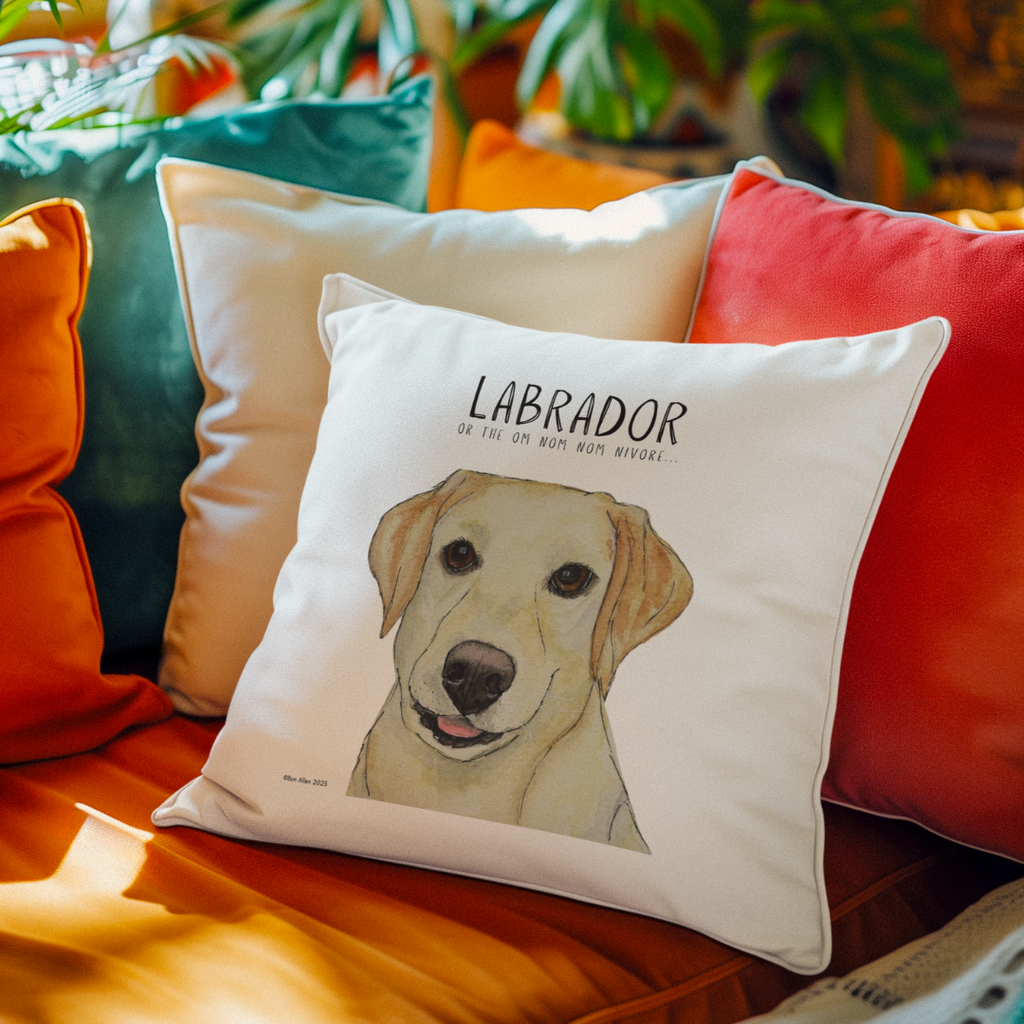 Labrador Om Nom Nomnivore Cushion Cover