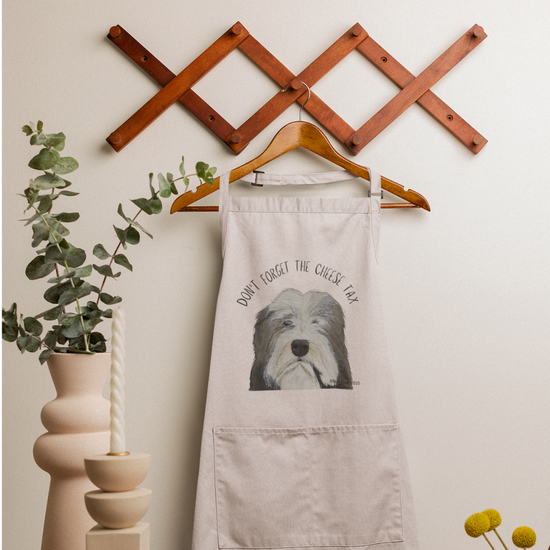 Bearded Collie Cheese Tax Apron