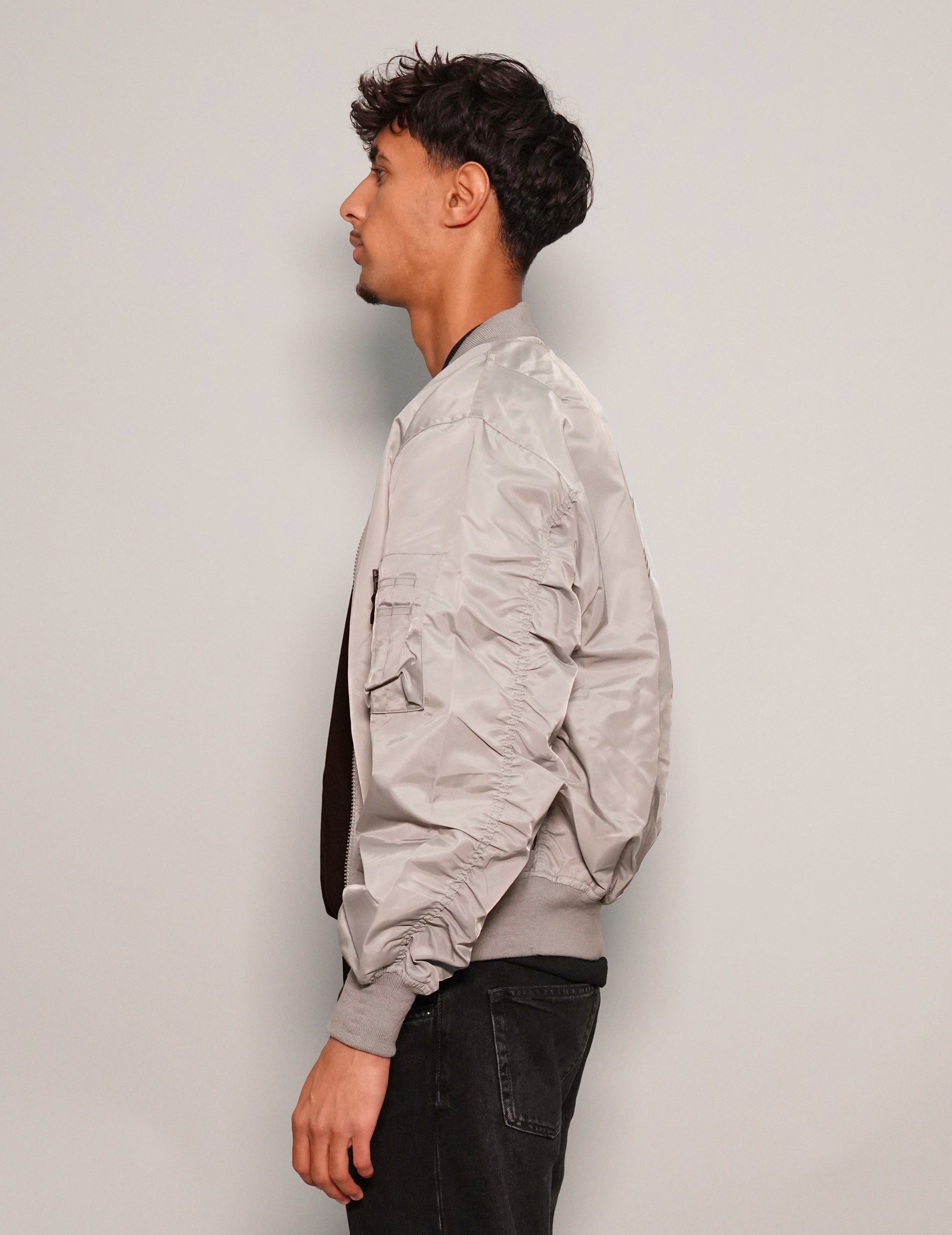 Grey Lightweight Bomber Jacket