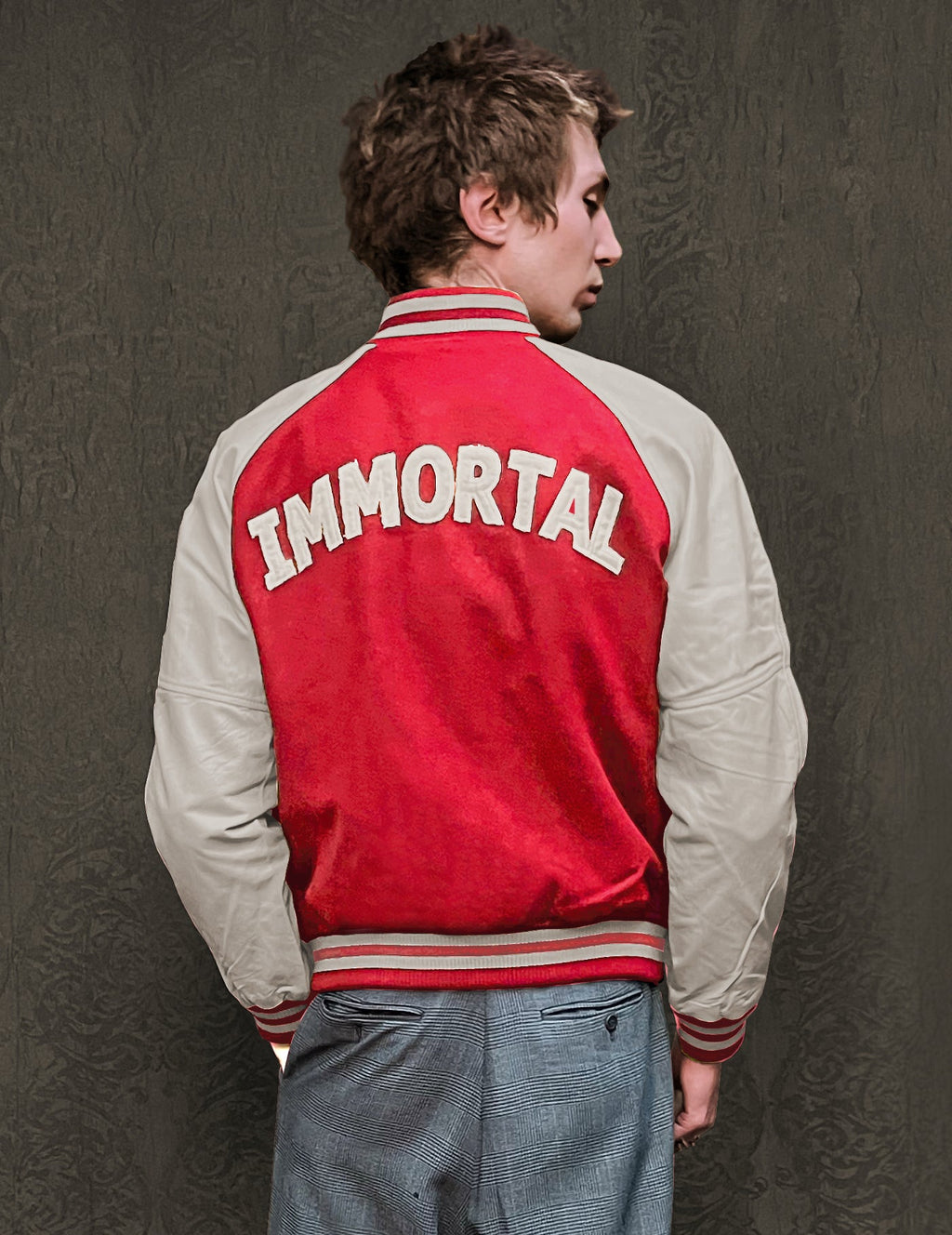 Red Varsity Bomber Jacket