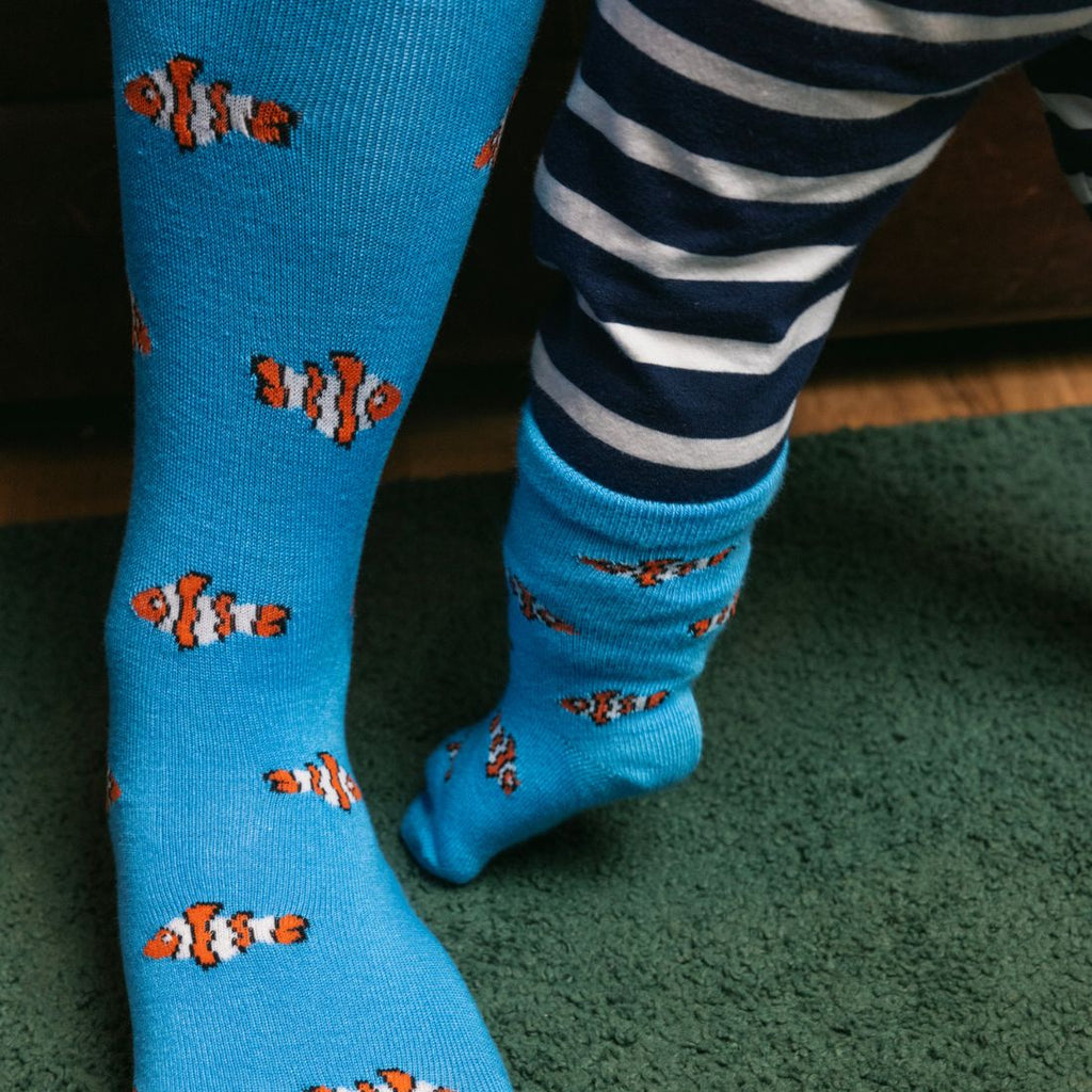 Clown Fish Matching Bamboo Socks for Adults and Children