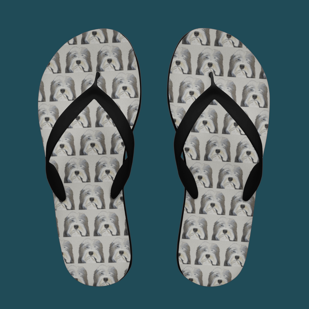 Bearded Collie Flip Flops