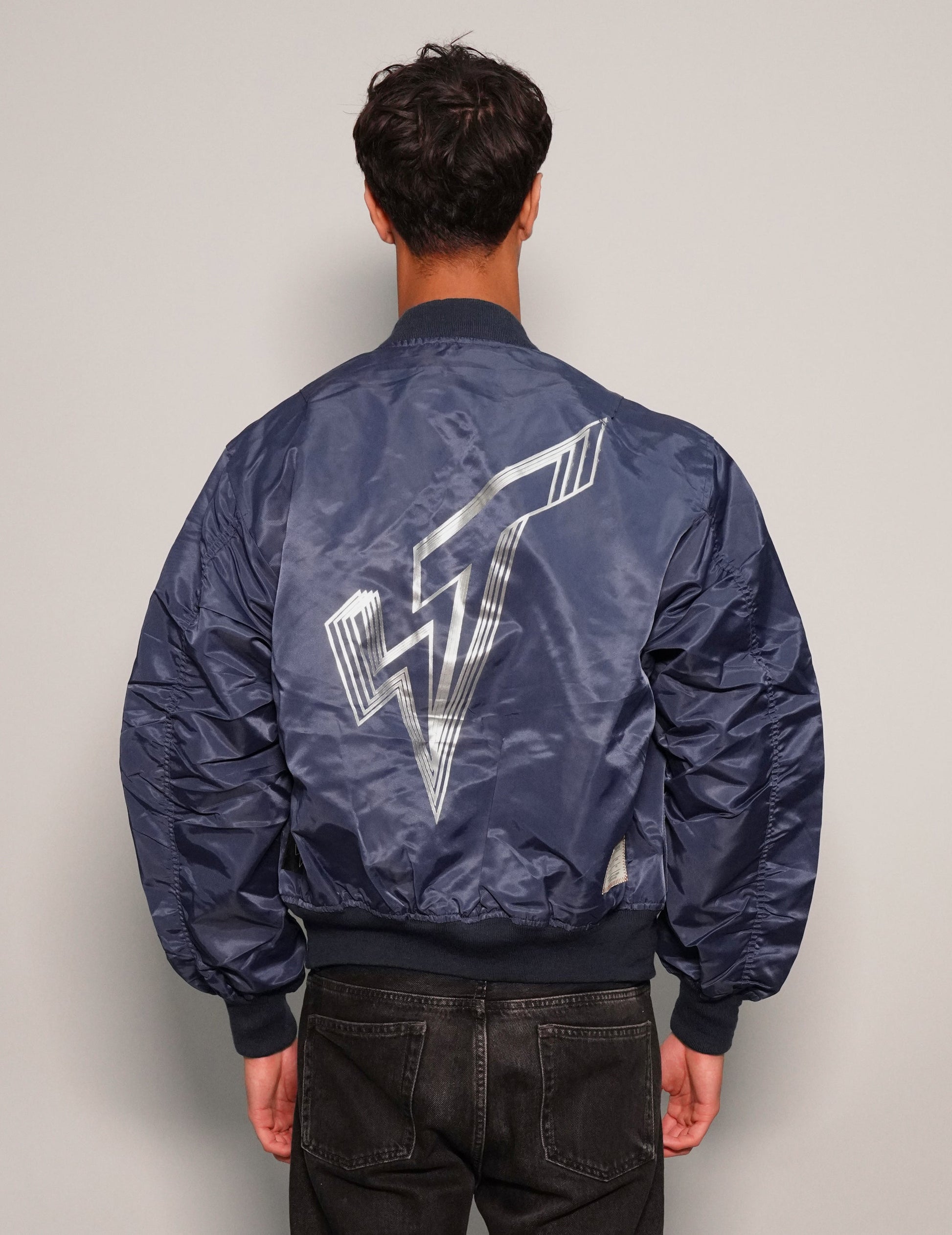 Vintage Blue Bomber Jacket Lightweight