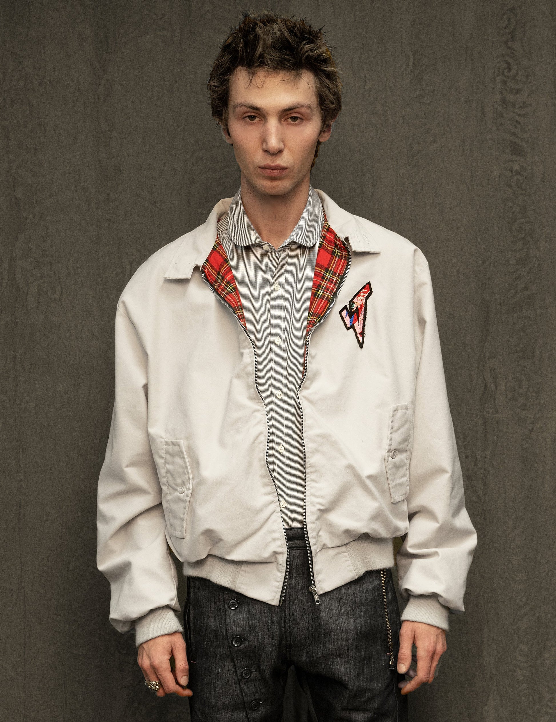 Classic Harrington Jacket in Off White Bone
