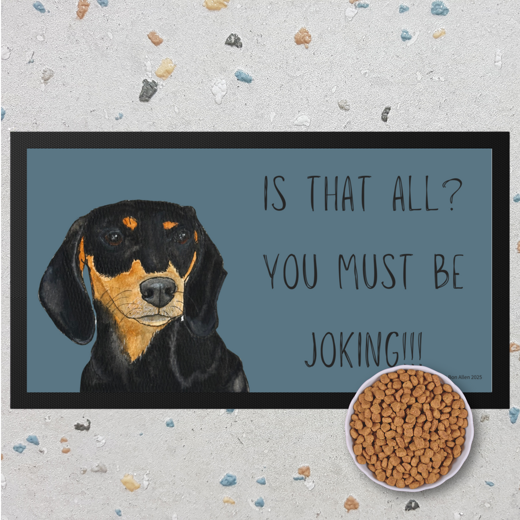 Black and Tan Dachshund Dining Drama Pet Bowl Mat