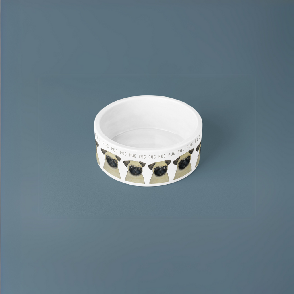 Ceramic Dog Bowl for Pugs