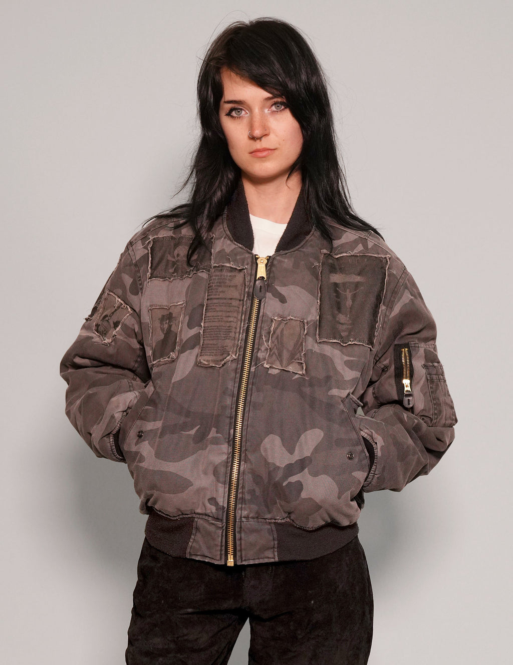 Grey Camo MA1 Bomber Jacket