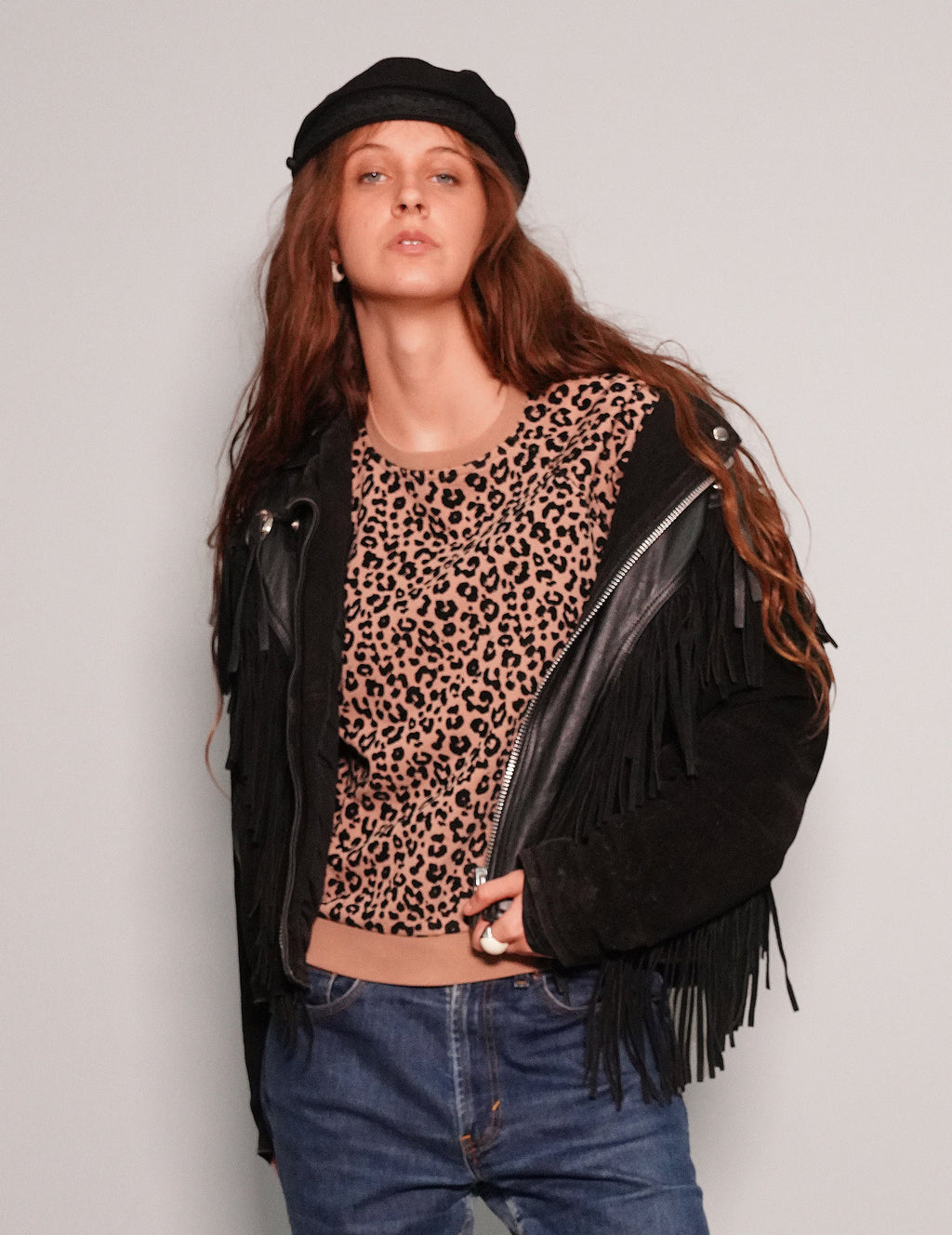 Vintage Metal Toggle Cowgirl Jacket in Leather