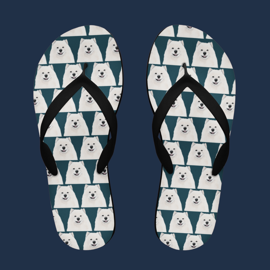 Samoyed Flip Flops Walk in Comfort and Cuteness
