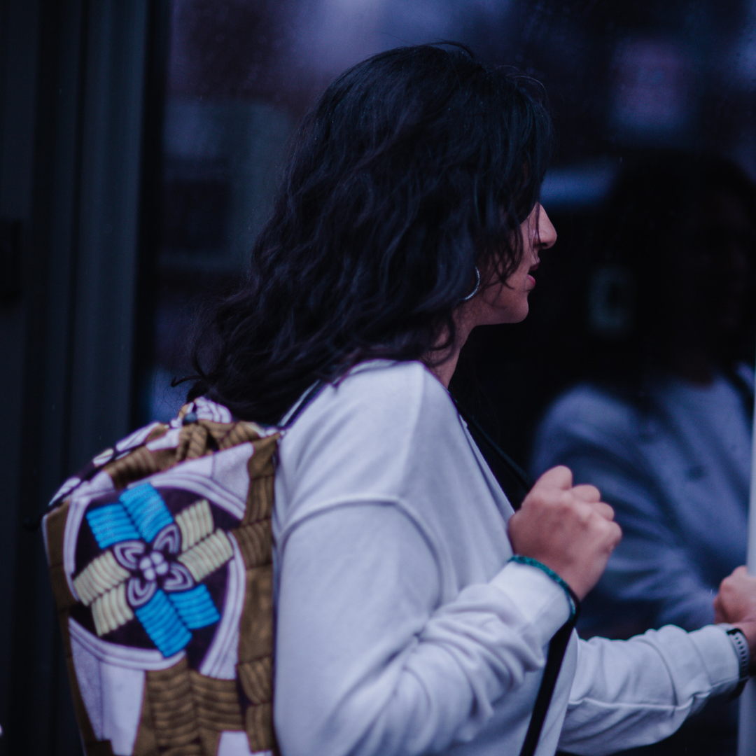 Kapha Yoga Bag in White, Brown and Blue