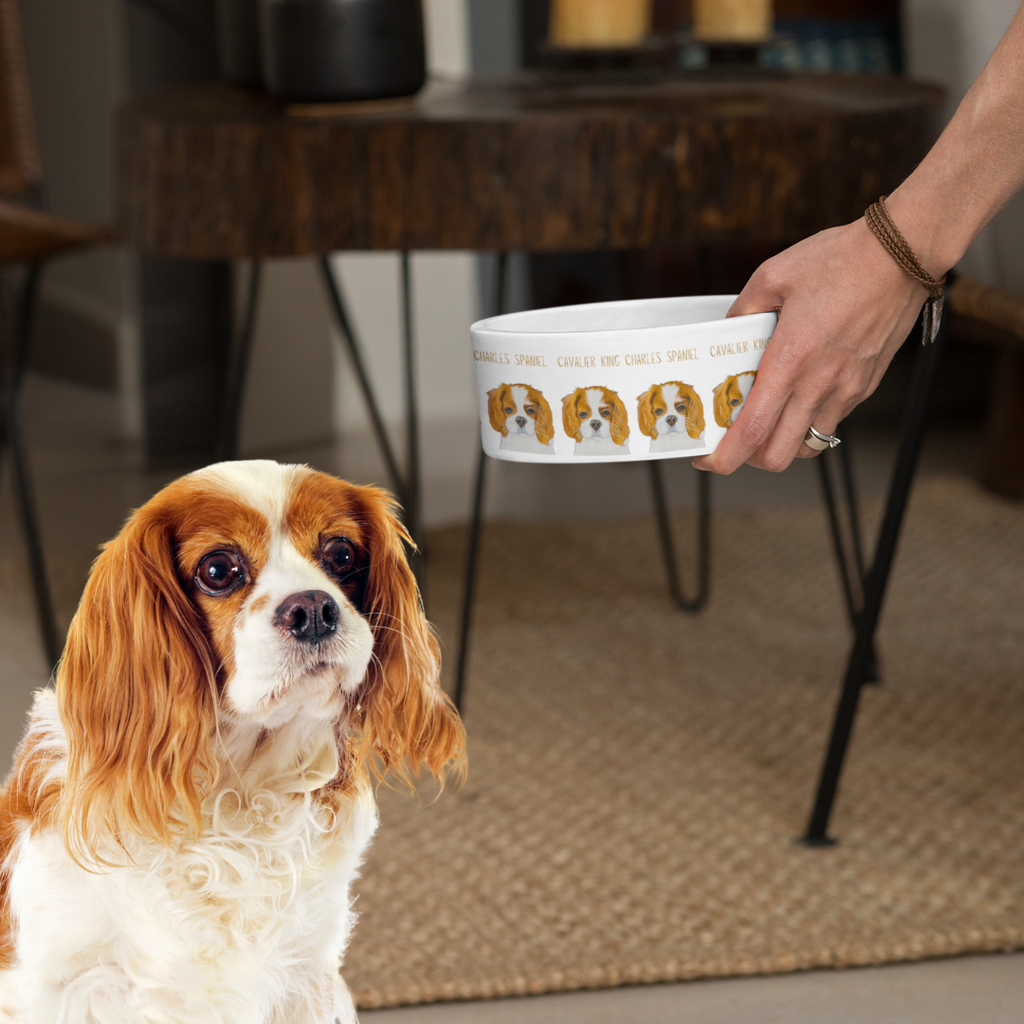 Cavalier King Charles Spaniel Ceramic Dog Bowl