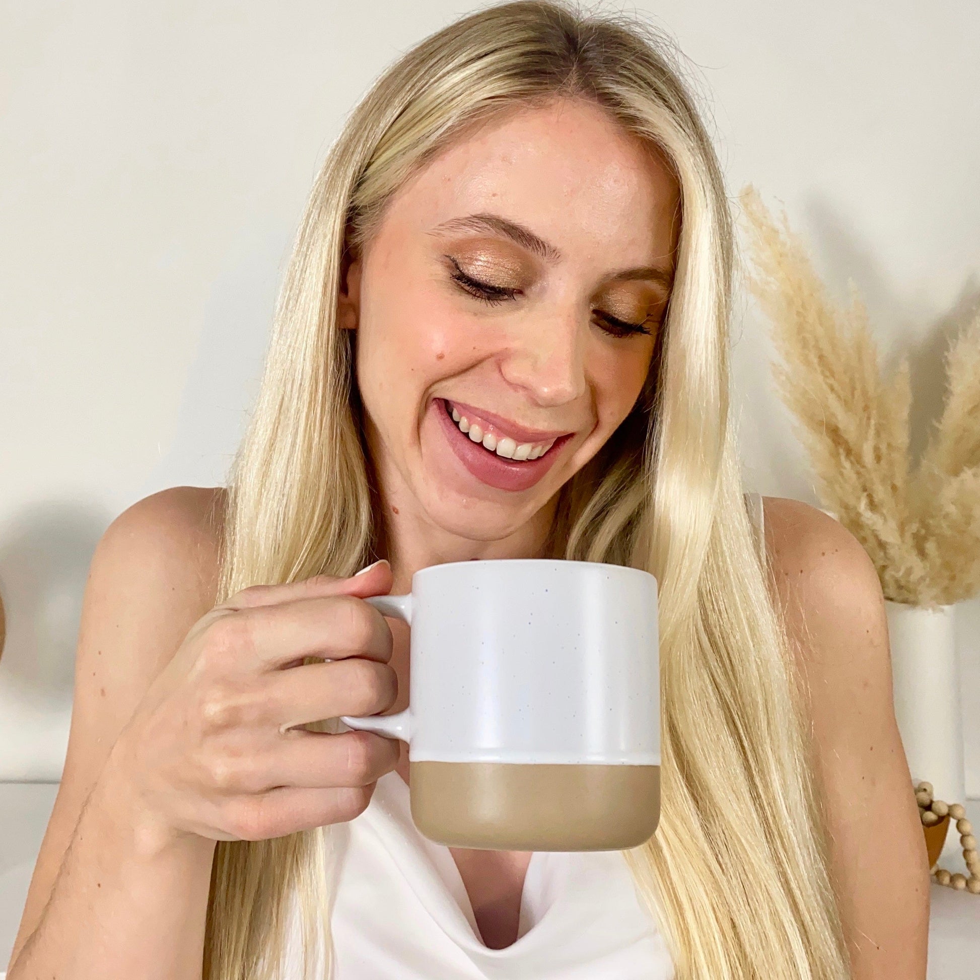 White Speckled Ceramic Coffee Mug 355ml Set of 4