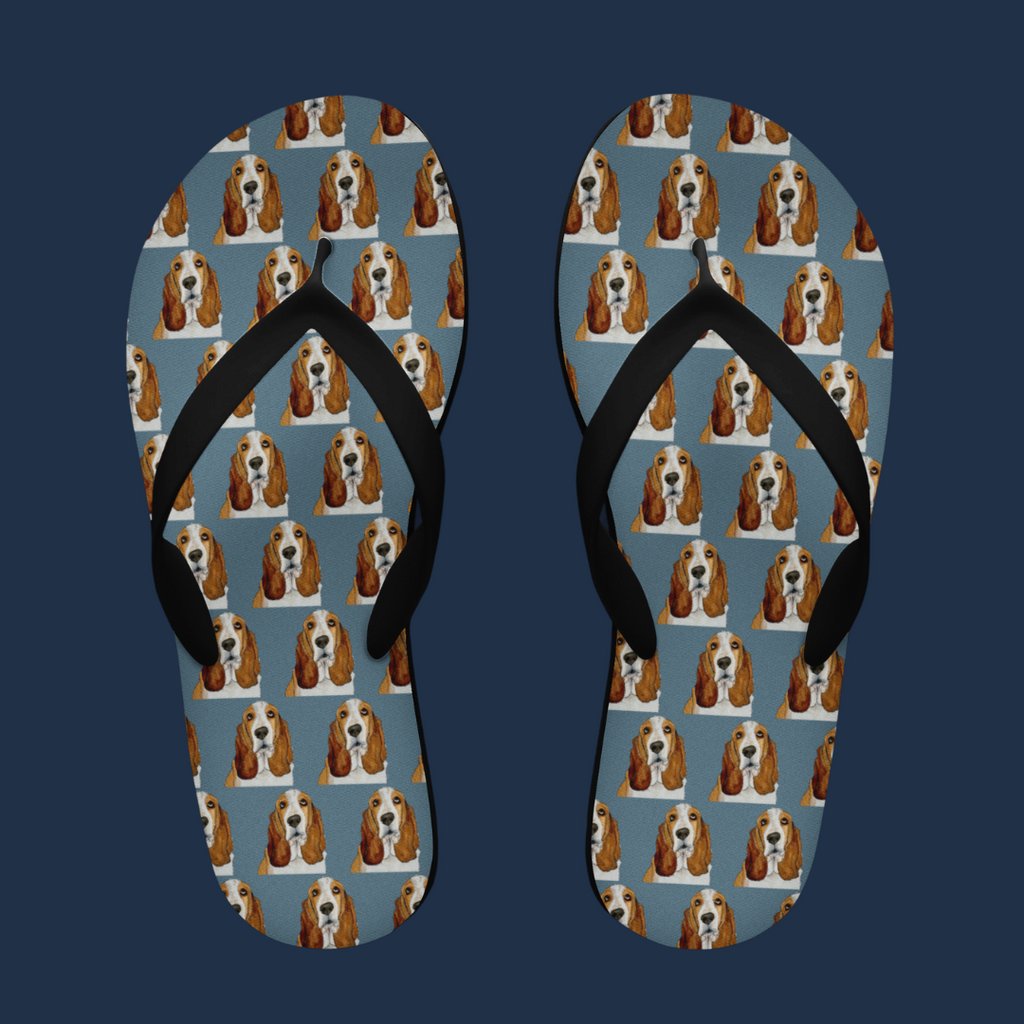 Basset Hound Flip Flops for Walking in Style