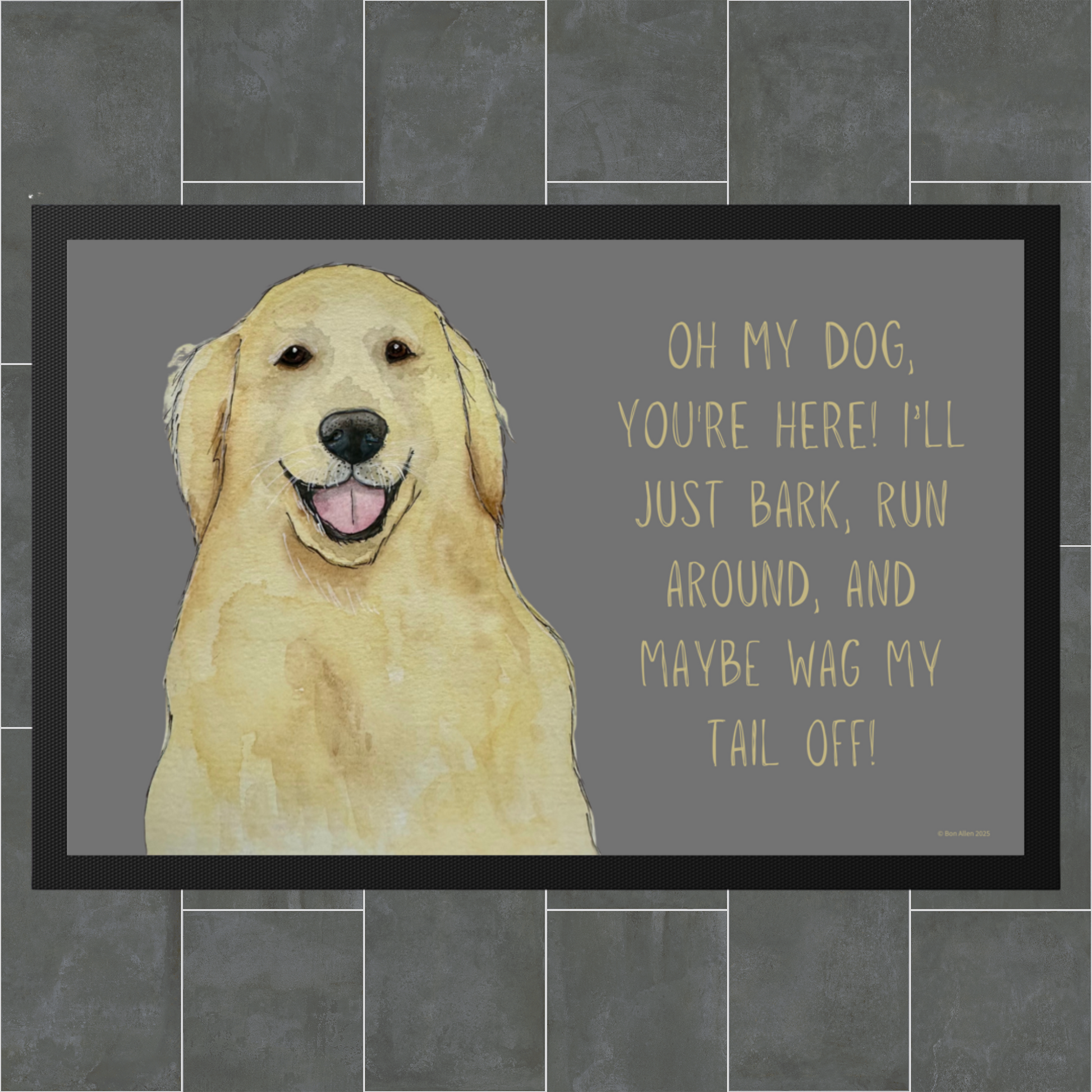 Golden Retriever Welcome Mat