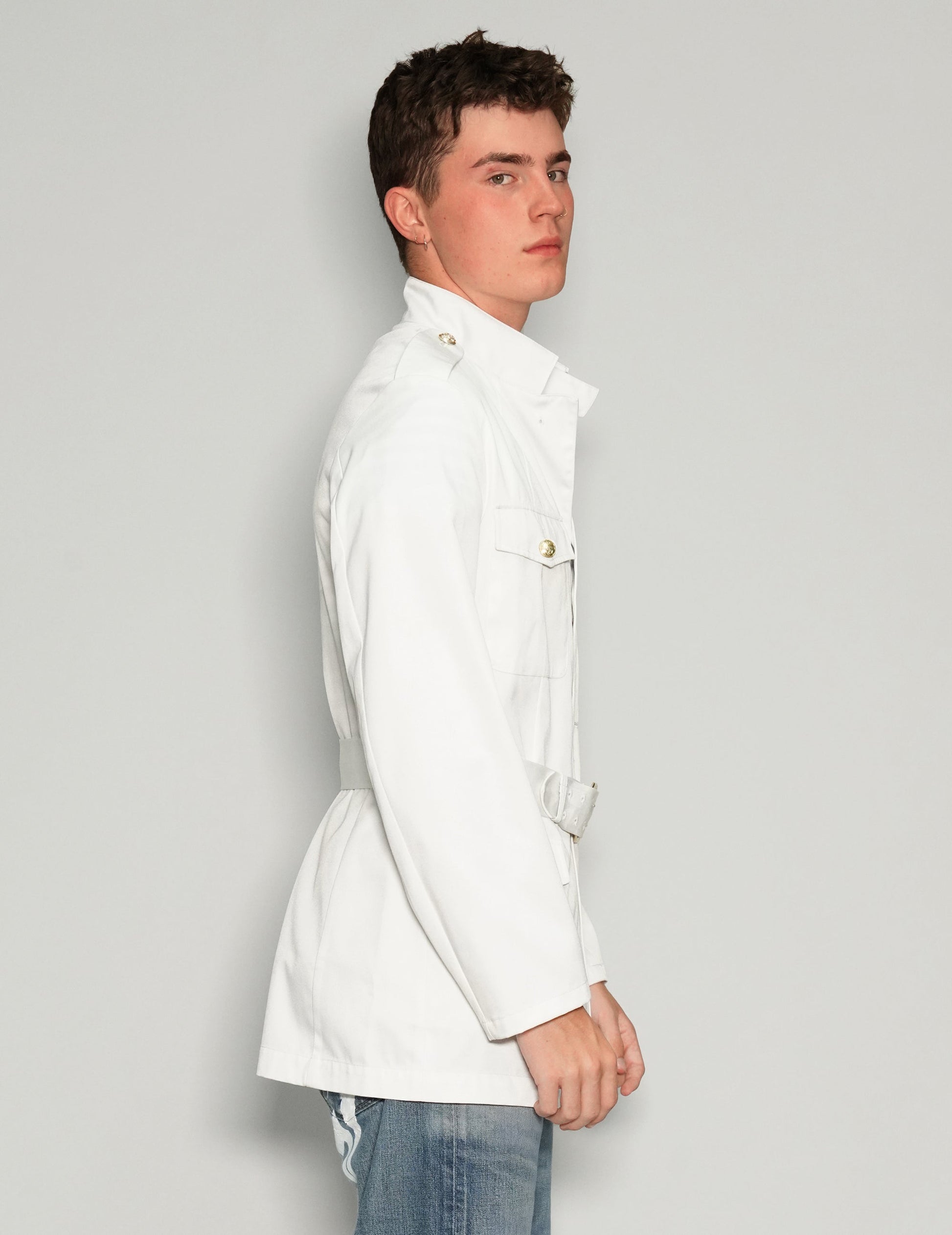 Tropical Army Dress Jacket Vintage 1980s