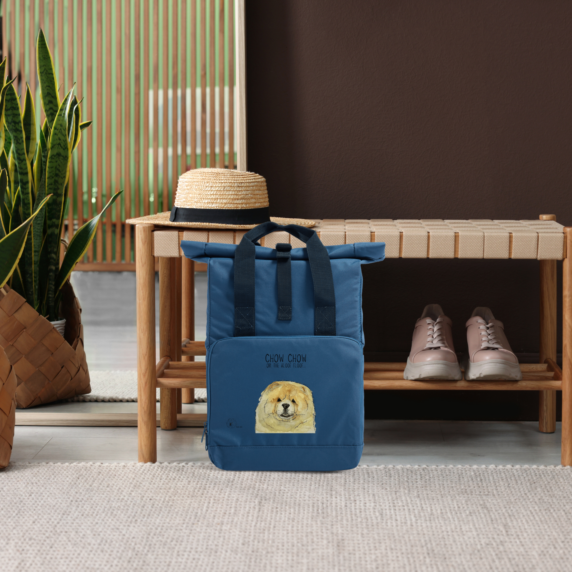 Fawn Chow Chow Roll Top Backpack