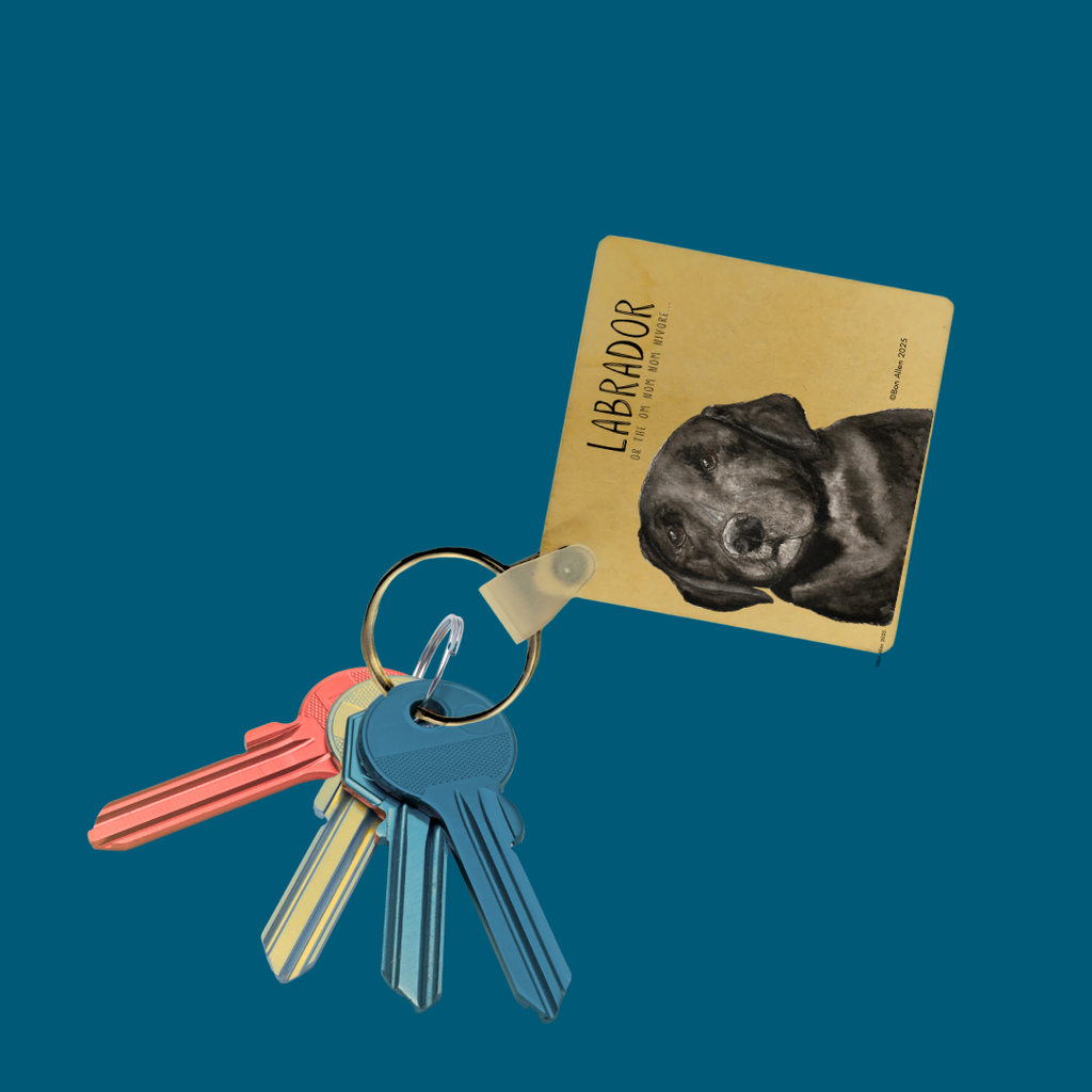 Keys and Snacks Wooden Labrador Keyring
