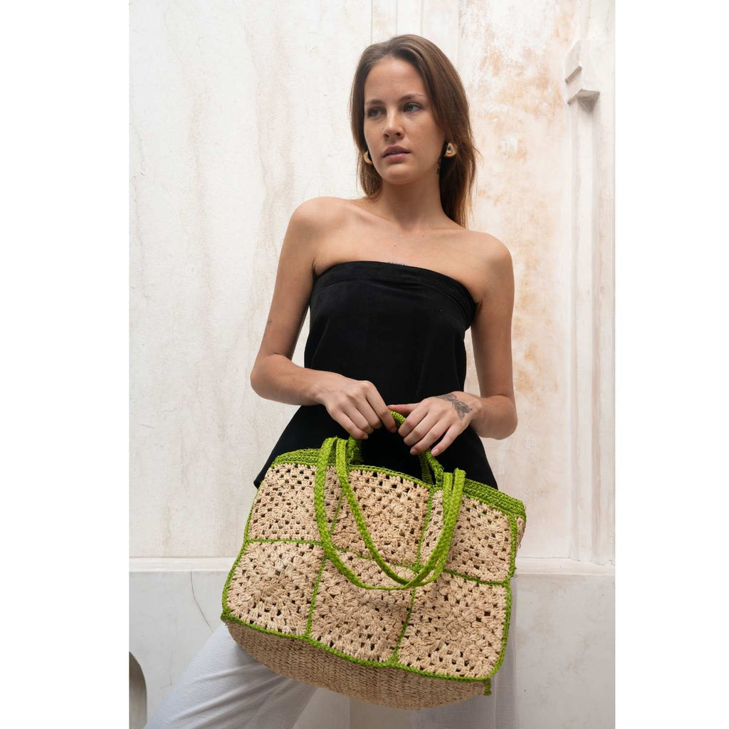 Raffia Tote Bag in Natural Weave