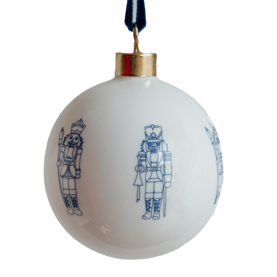 Nutcracker Christmas Bauble in Fine Bone China