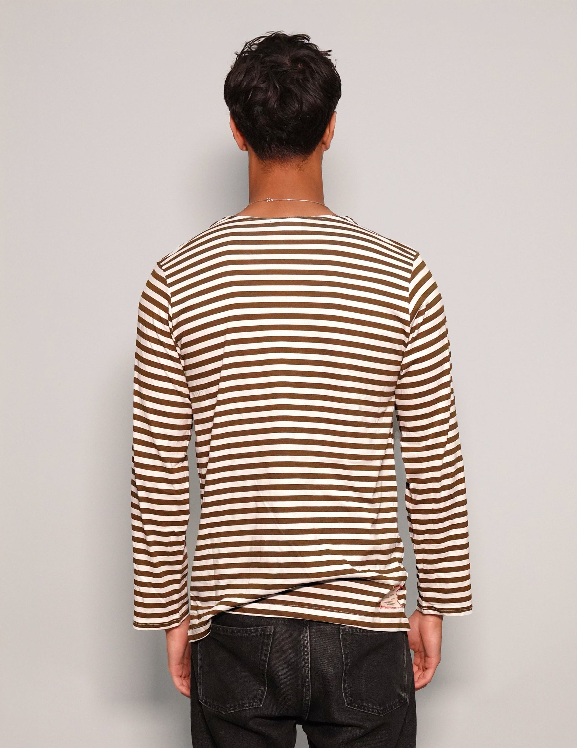 Vintage Khaki Stripe Long Sleeve T-Shirt