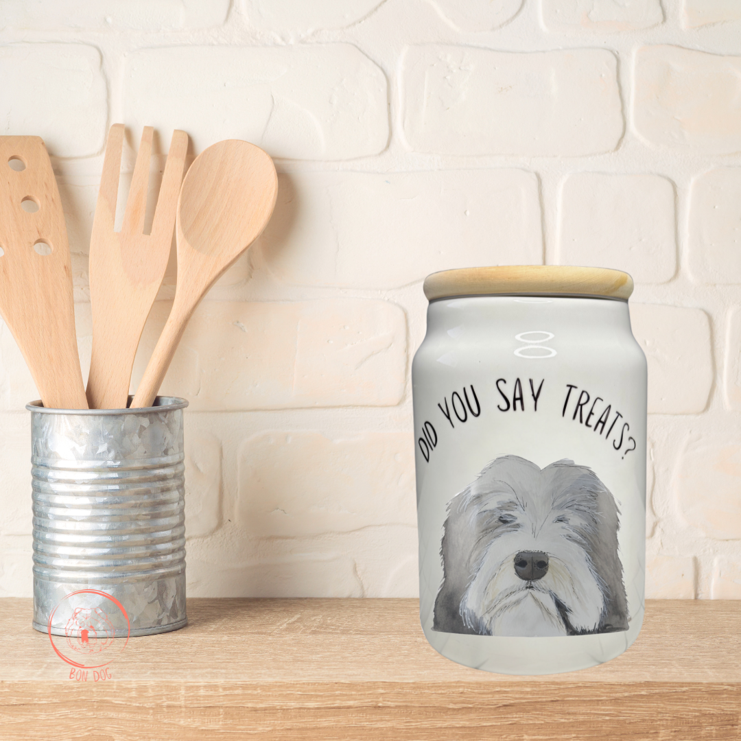 Handmade Dog Treat Jar with Secure Lid