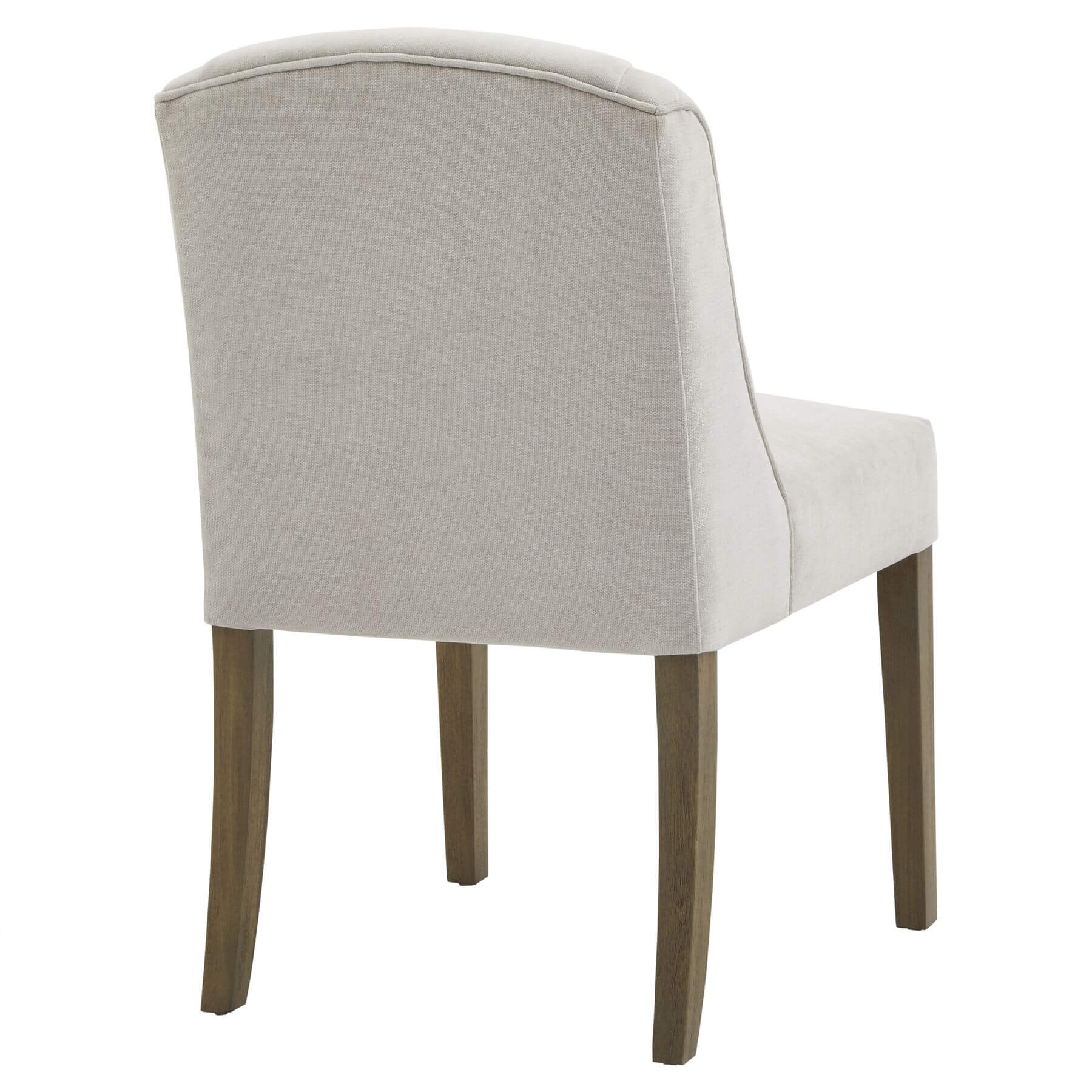 Compton Grey Dining Chair with rubberwood frame and woven fabric upholstery in neutral grey by Sostter at brixbailey.com