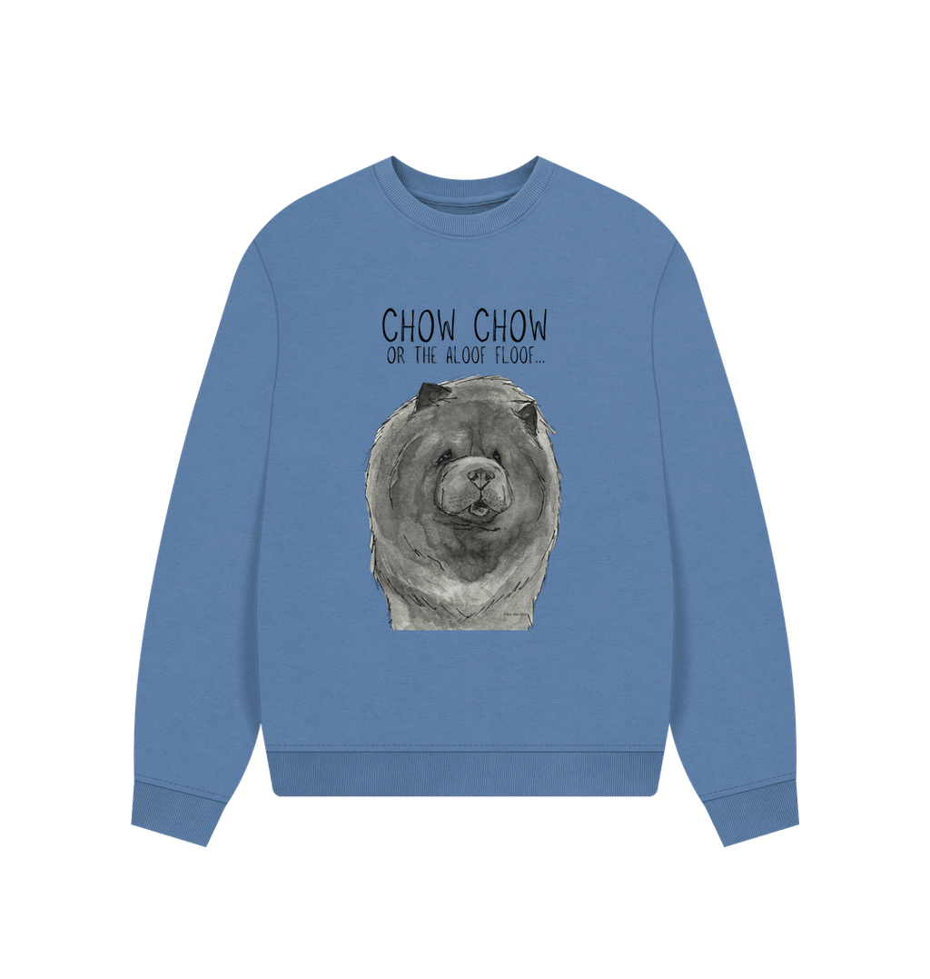 Blue Chow Chow Oversized Sweatshirt for Women