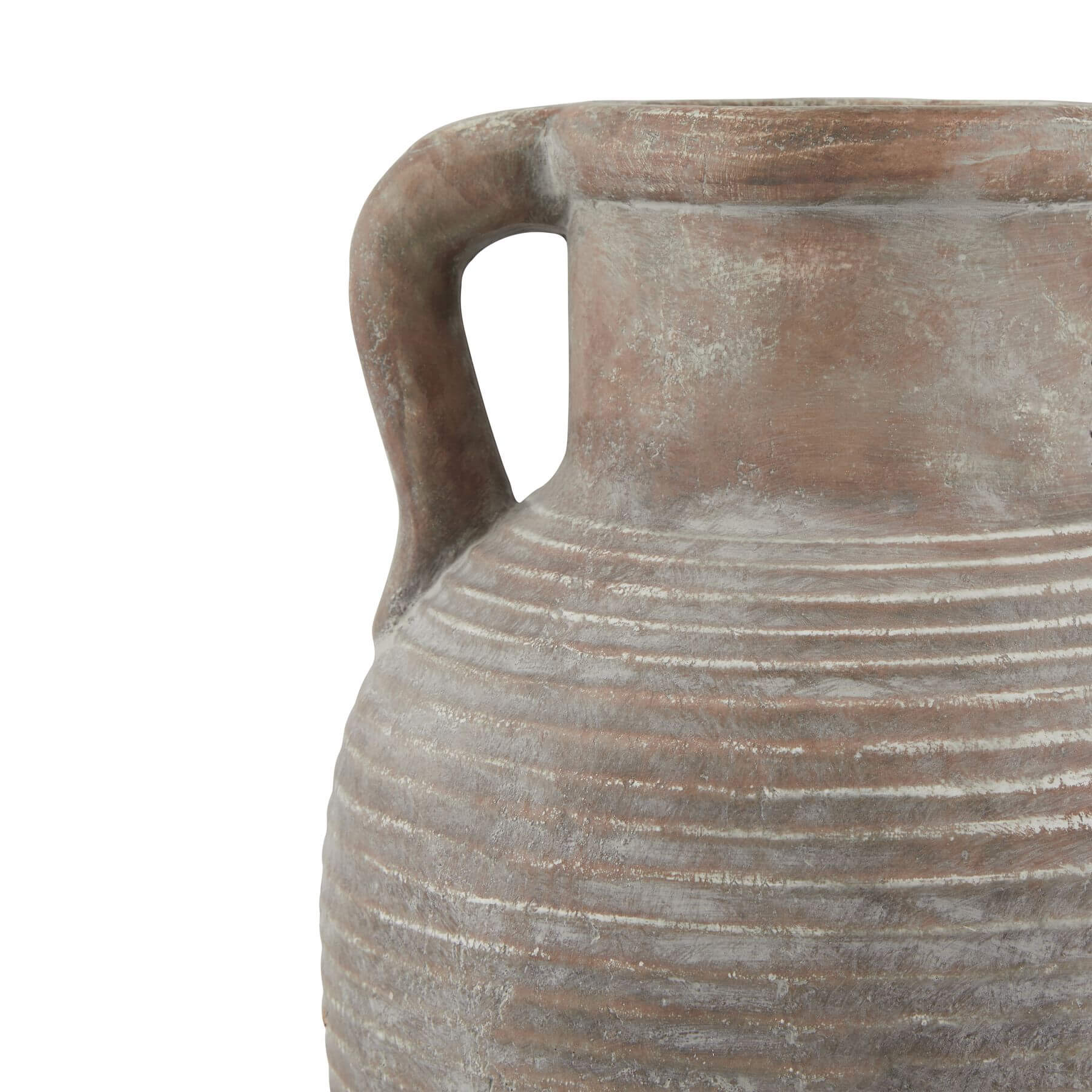Handcrafted Siena amphora pot in weathered brown ceramic with ribbed detailing, Tuscan-style home decor by sostter at brixbailey.com