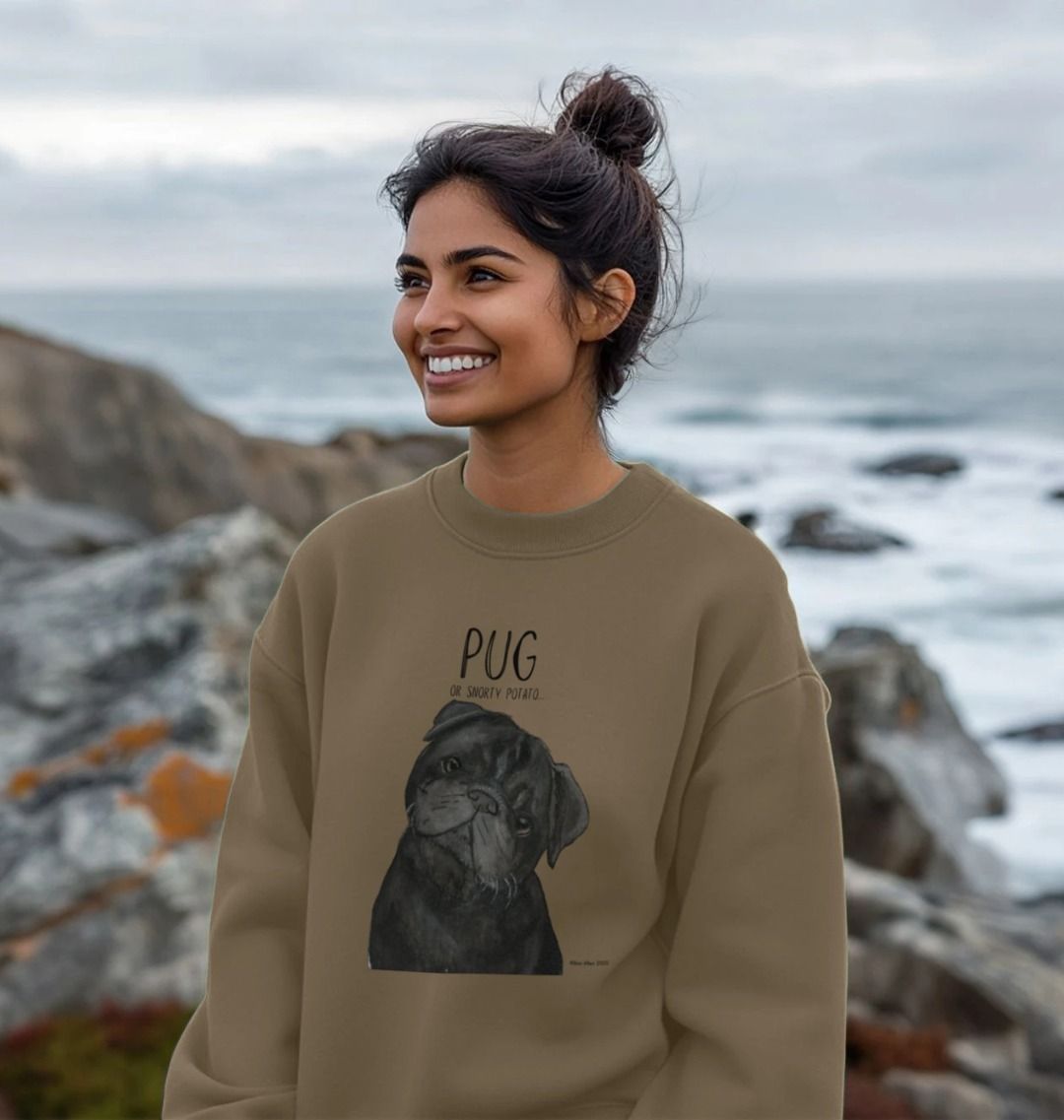 Snorty Potato Oversized Sweatshirt for Pug Lovers