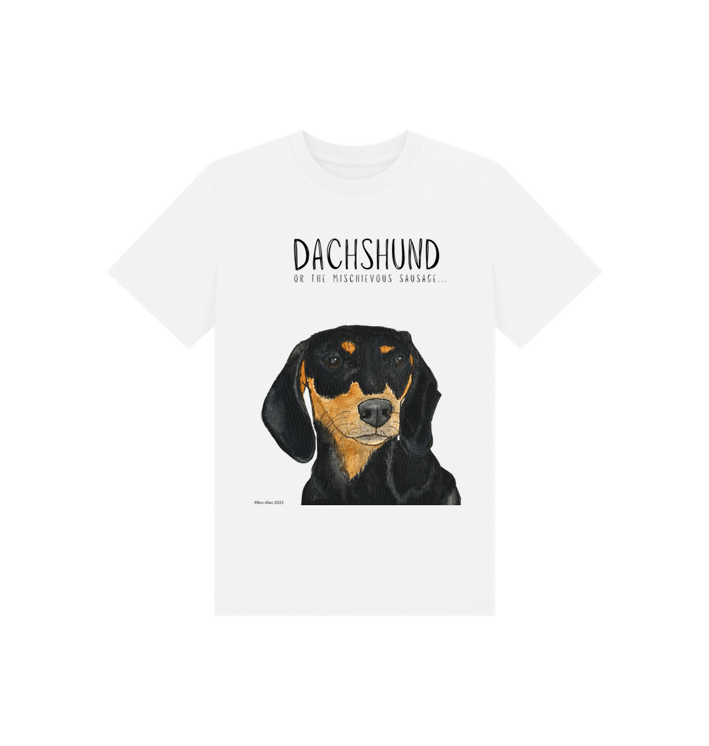Mischievous Black and Tan Hot Dog Kids T-Shirt