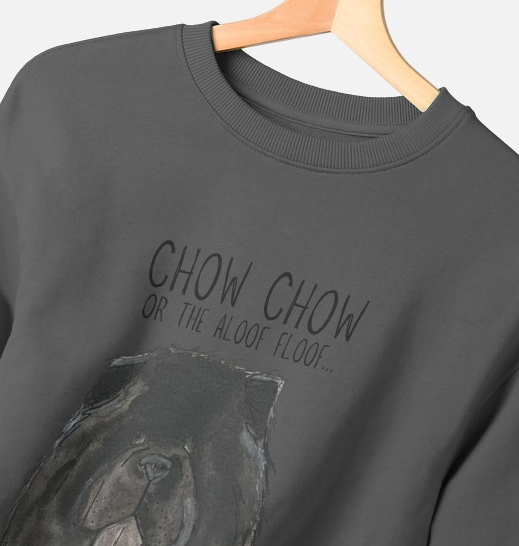 Black Chow Chow Women's Oversized Sweatshirt with Aloof Floof Design