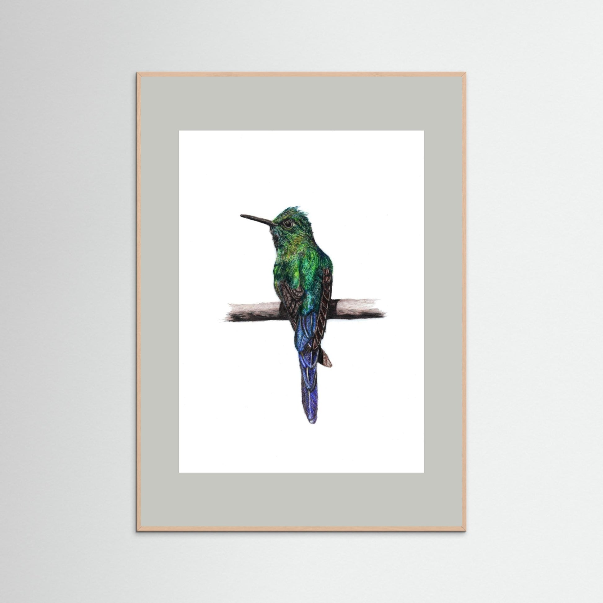 Hummingbird Art Print Wildlife Wall Art for Nature Lovers