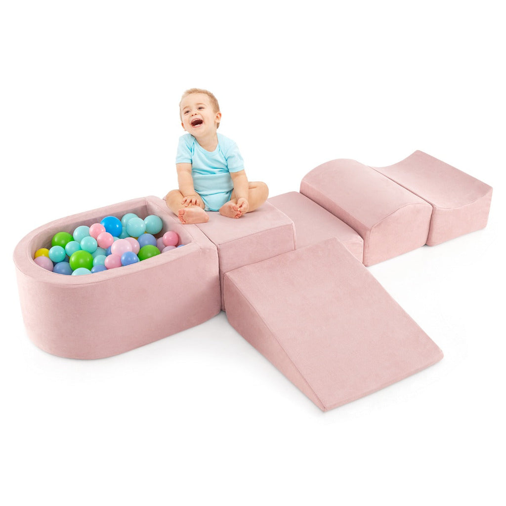 5 Piece Soft Climb and Crawl Playset with Ball Pit