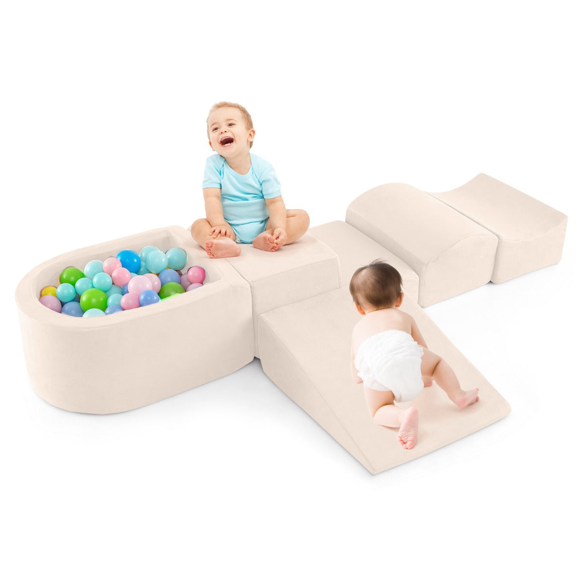 5 Piece Soft Climb and Crawl Playset with Ball Pit