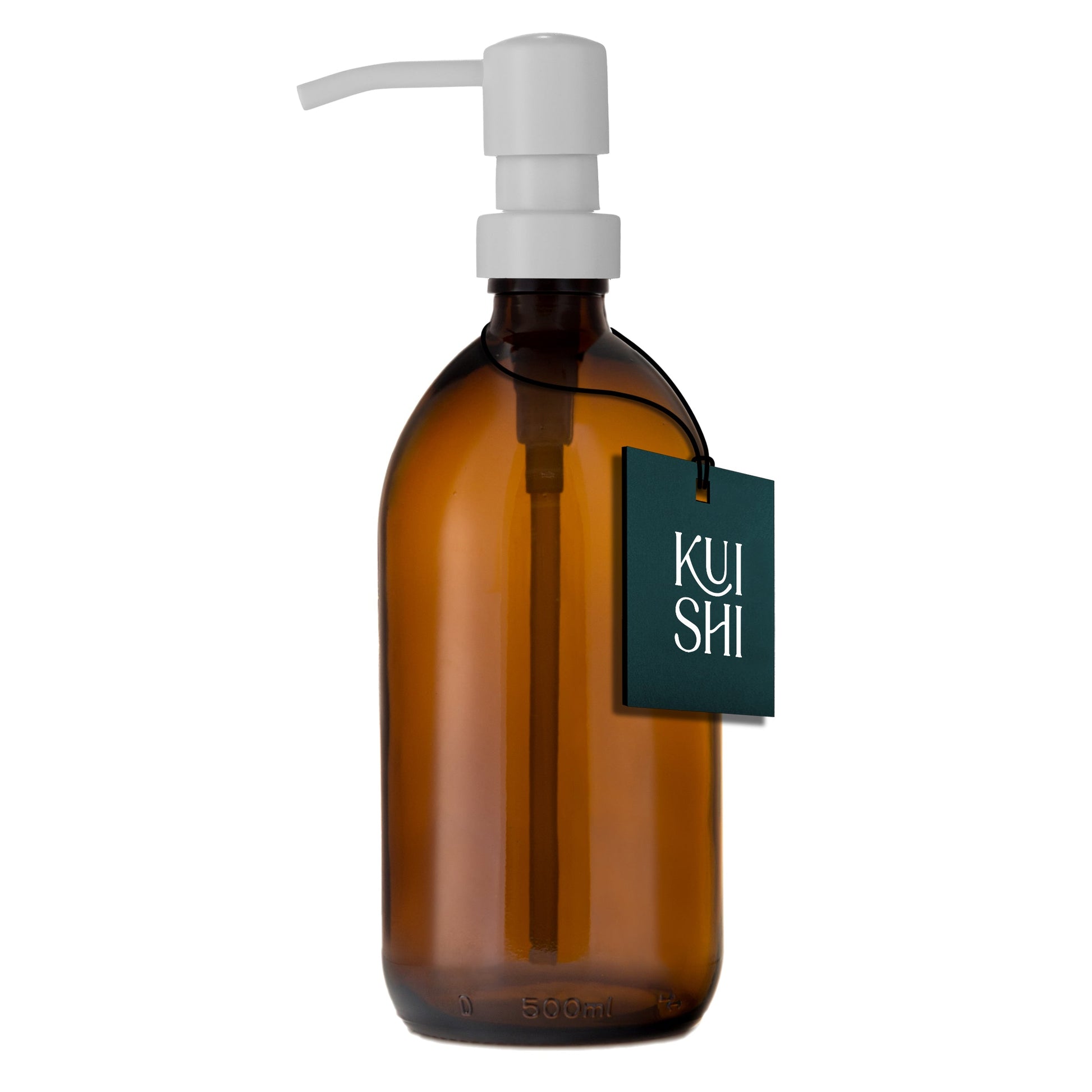 Amber Glass Soap Dispenser with Stainless Steel Pump