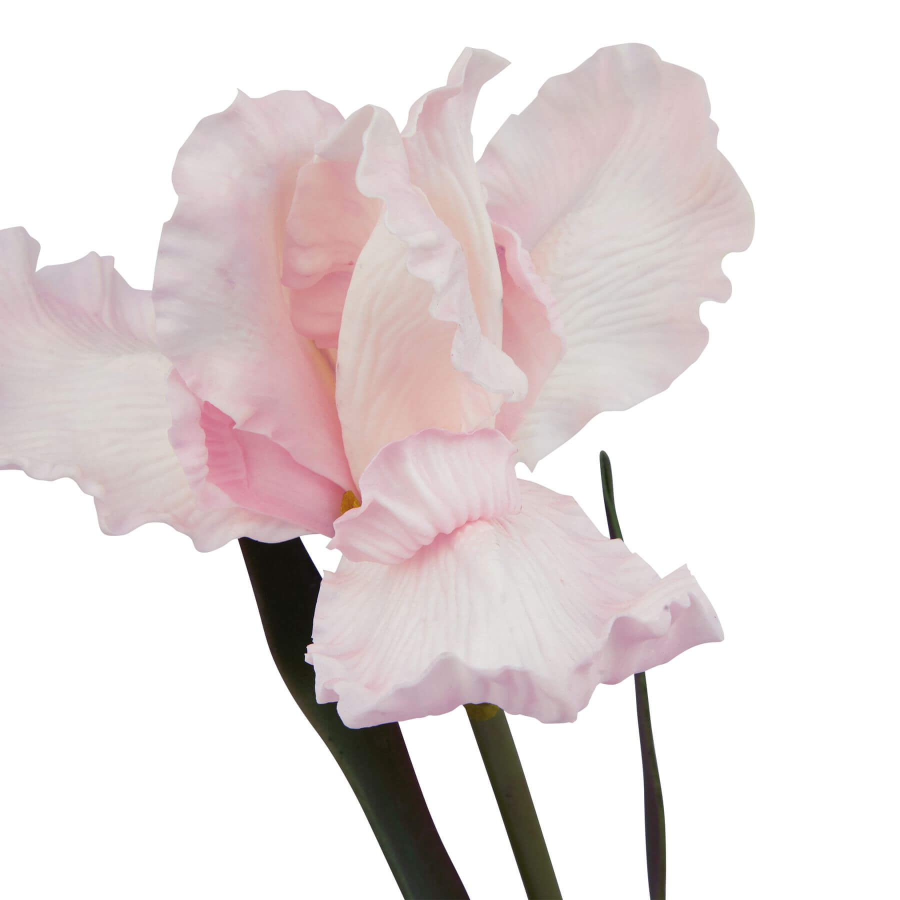 Pale pink fringed iris artificial stem with lifelike petals, perfect for home decor. by sostter at brixbailey.com