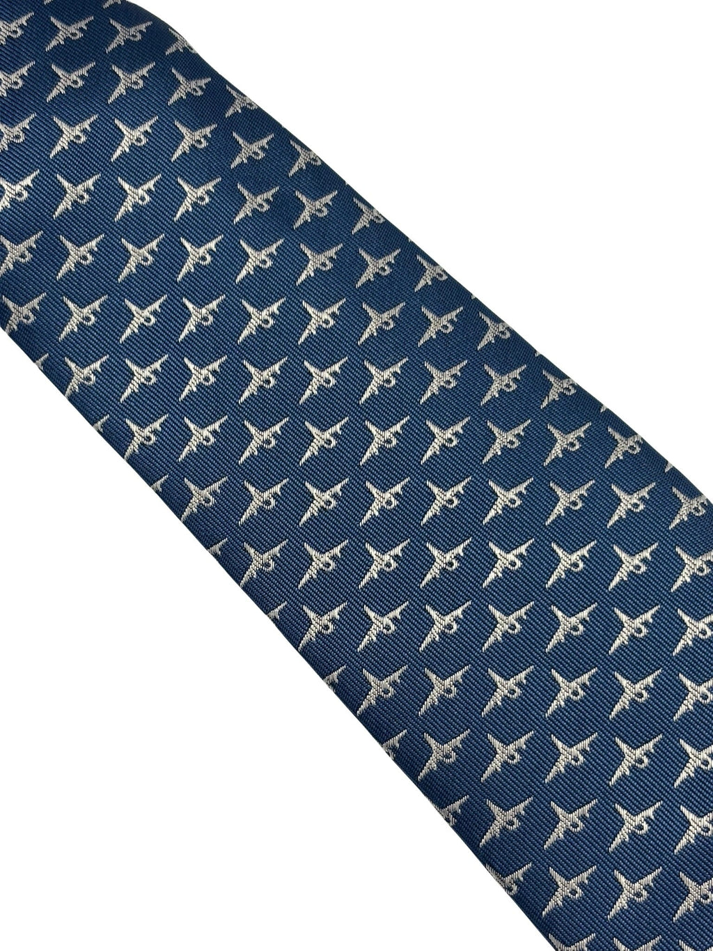 Medium Denim Blue Tie with Fighter Aeroplane Design
