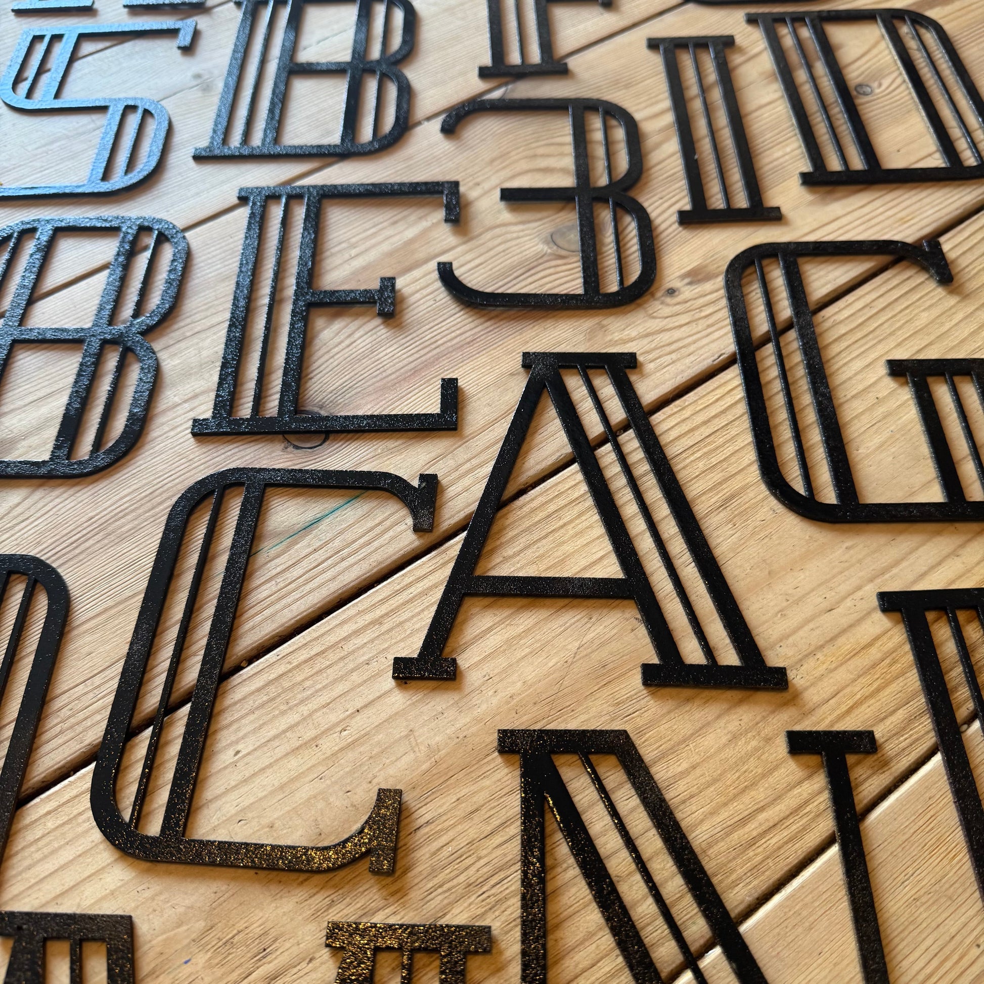 Black Art Deco Metal Letters and Numbers 5 inch or 12 inch