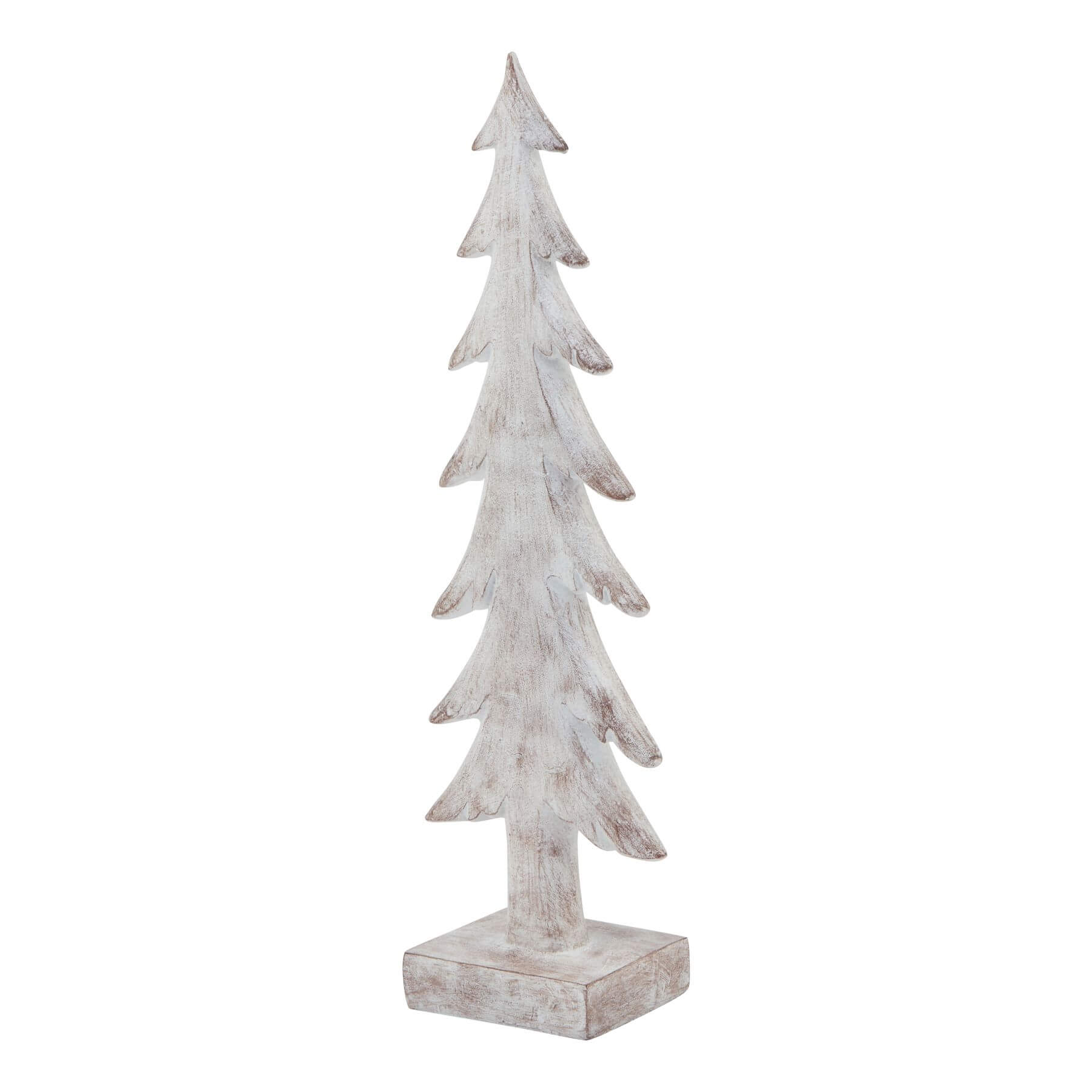 Hand-sculpted Nordic winter tree with snow-dusted branches, textured resin bark, and lifelike foliage, 39cm tall. by RoomLondon at brixbailey.com
