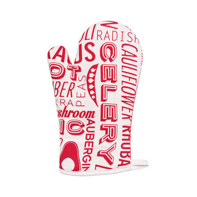 Red Cotton Single Oven Glove