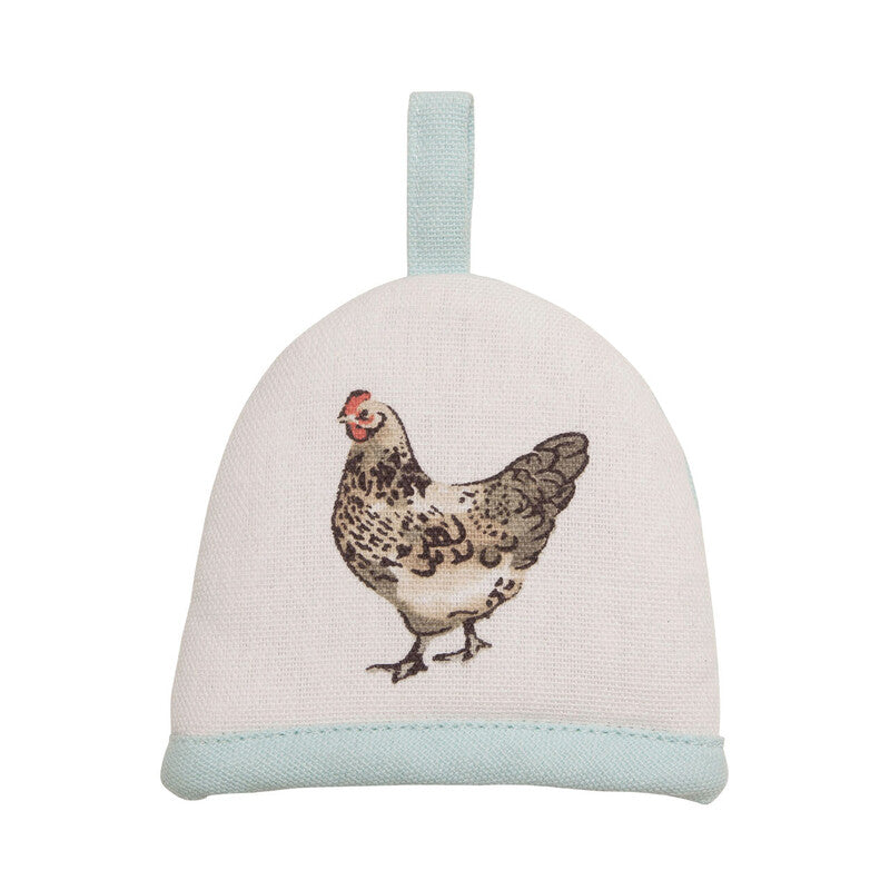 Egg Cosy with Hen Design in Cream